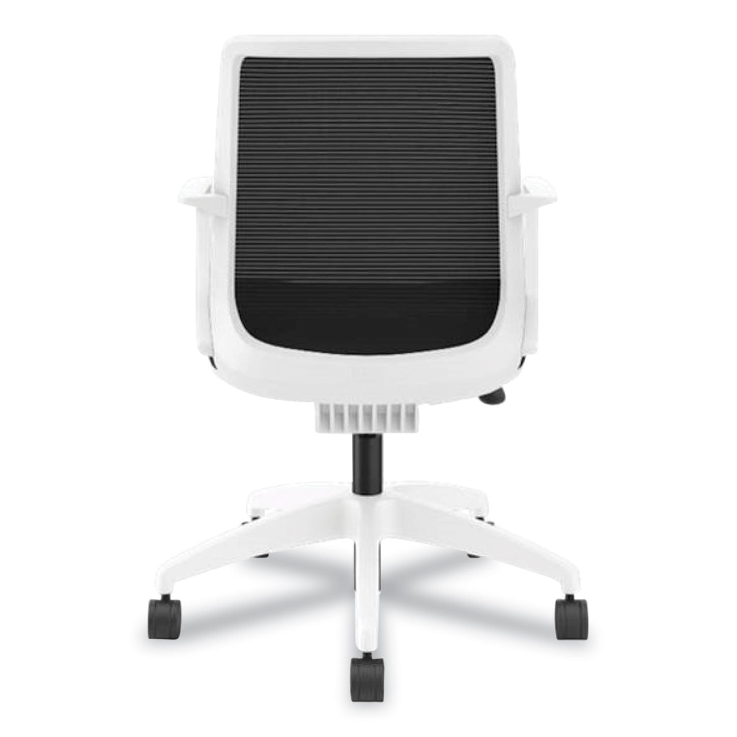 HON® Cliq Office Chair, Supports Up to 300 lb, 17" to 22" Seat Height, Black Seat, Black Back, White Base