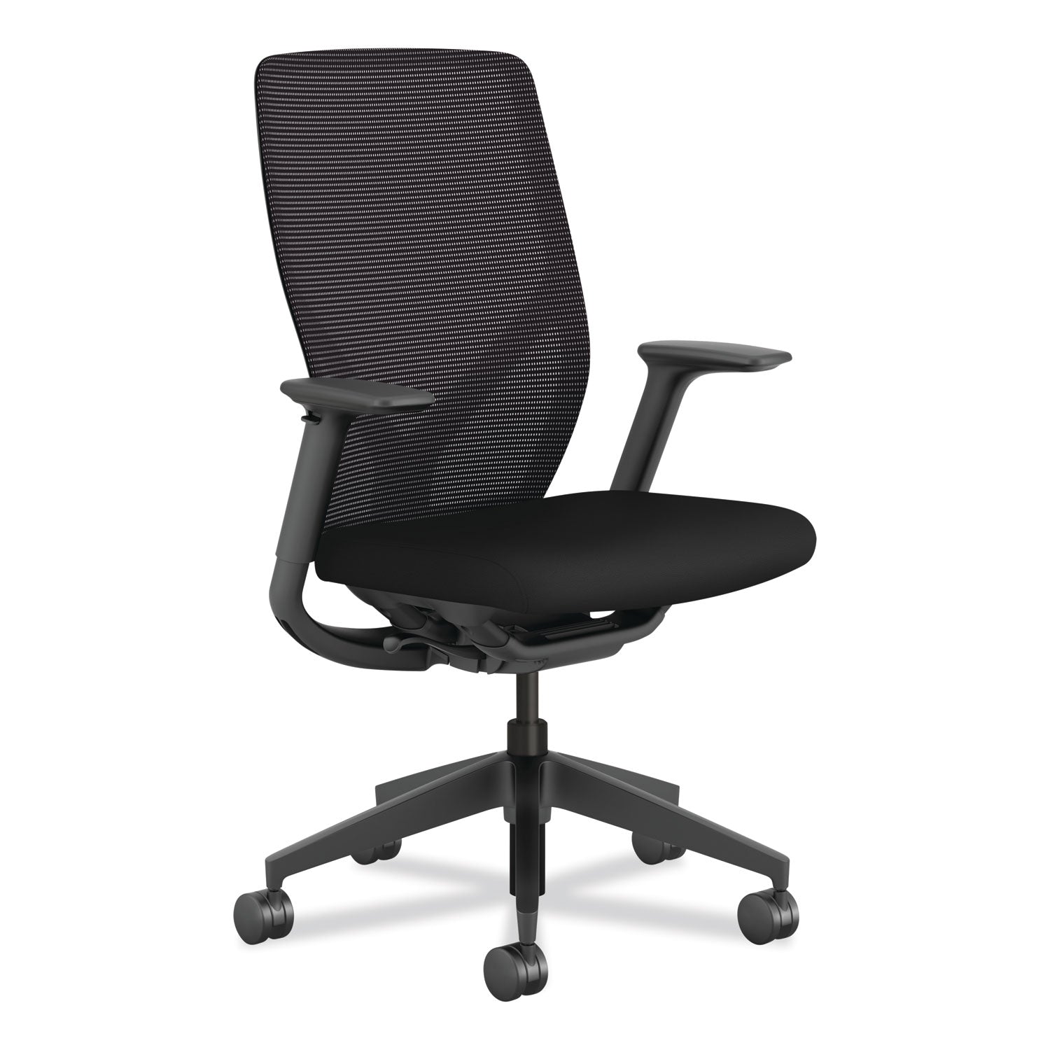 Flexion Mesh Back Task Chair, Supports Up to 300 lb, 14.81" to 19.7" Seat Height, 24" Back Height, Black