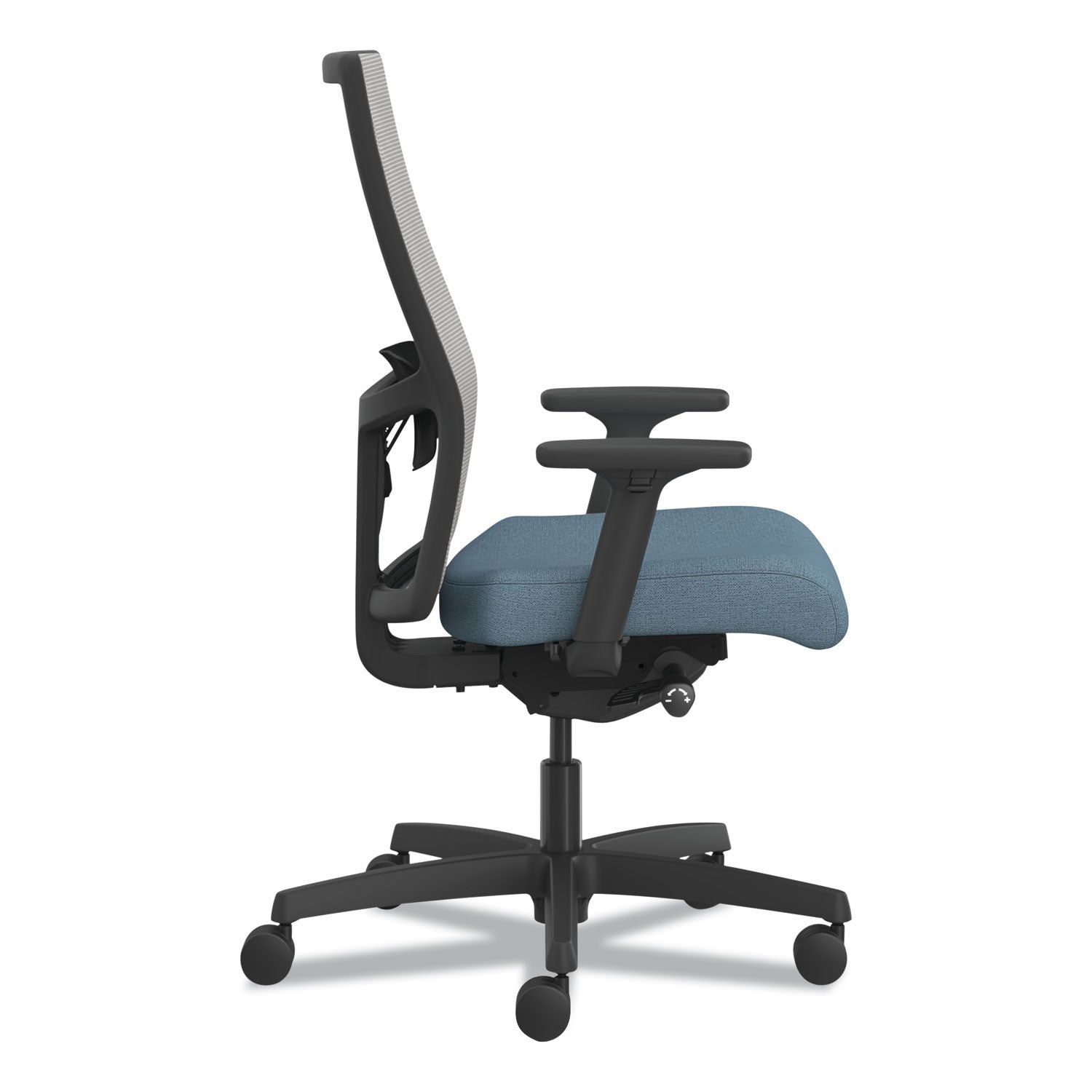 HON® Ignition 2.0 4-Way Stretch Mid-Back Task Chair, Black Adjustable Lumbar Support, Carolina Seat, Fog Back, Black Base