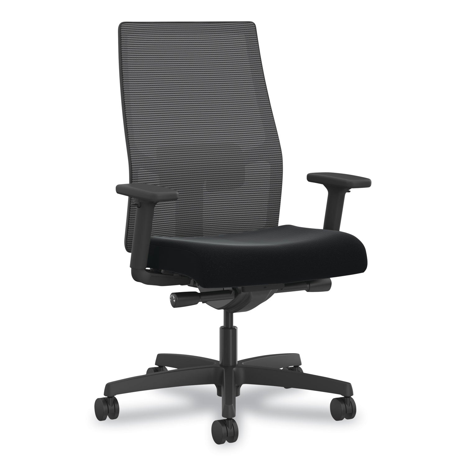 Ignition 2.0 4-Way Stretch Mid-Back Mesh Task Chair, Orange Adjustable Lumbar Support, Black