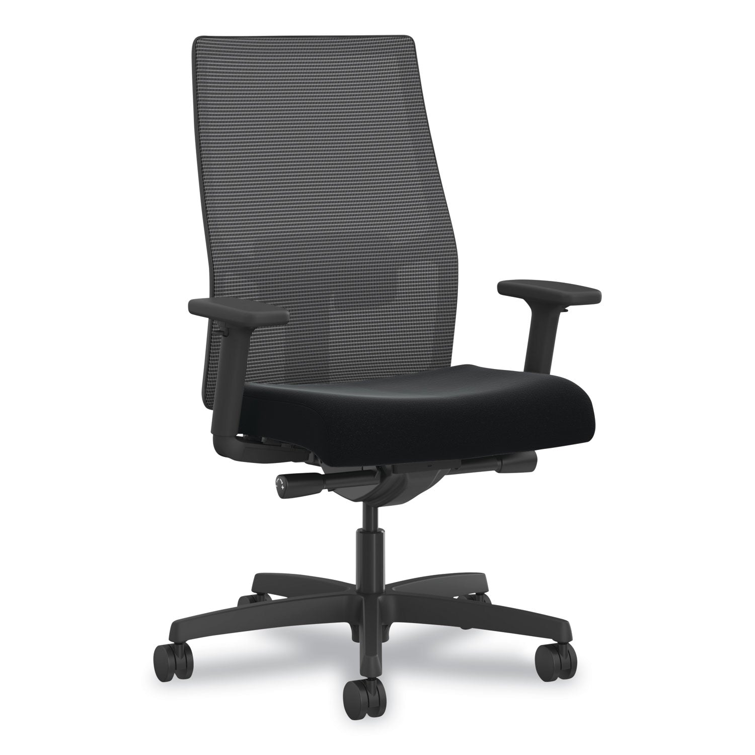 Ignition 2.0 4-Way Stretch Mid-Back Mesh Task Chair, Gray Adjustable Lumbar Support, Black