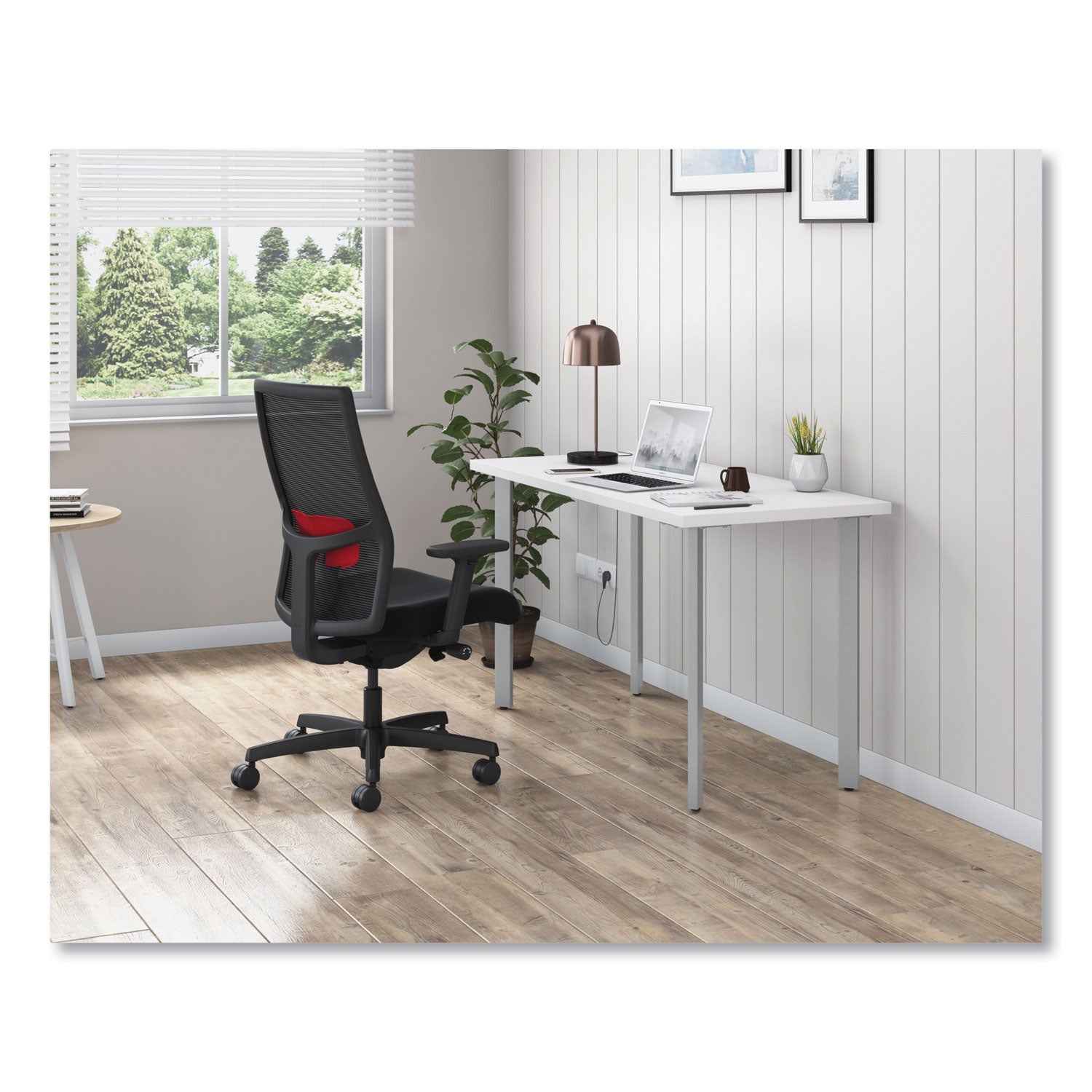 HON® Ignition 2.0 4-Way Stretch Mid-Back Mesh Task Chair, Red Adjustable Lumbar Support, Black