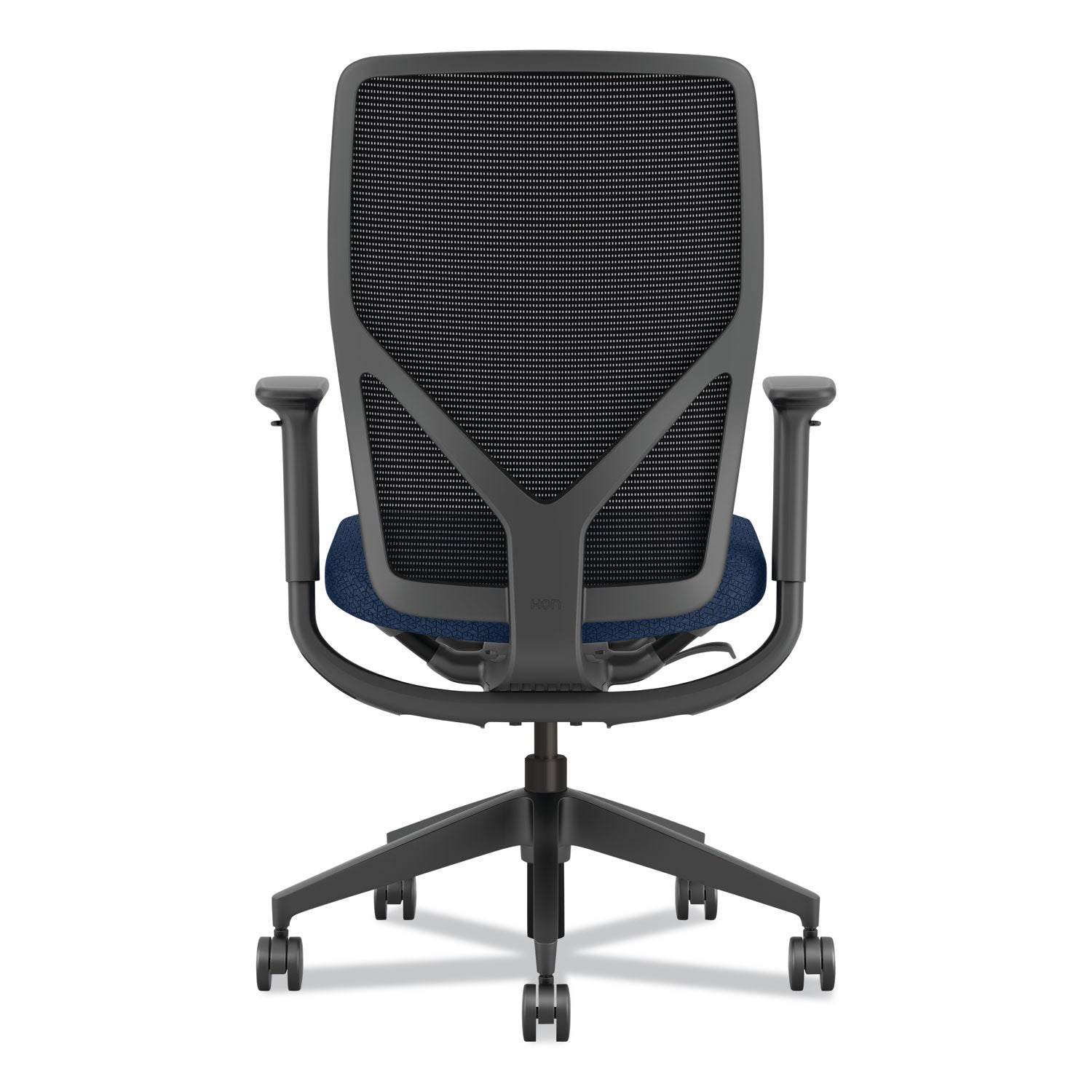 HON® Flexion Mesh Back Chair, Supports Up to 300 lb, 14.81" to 19.7" Seat Height, Navy Seat, Black Back, Black Base