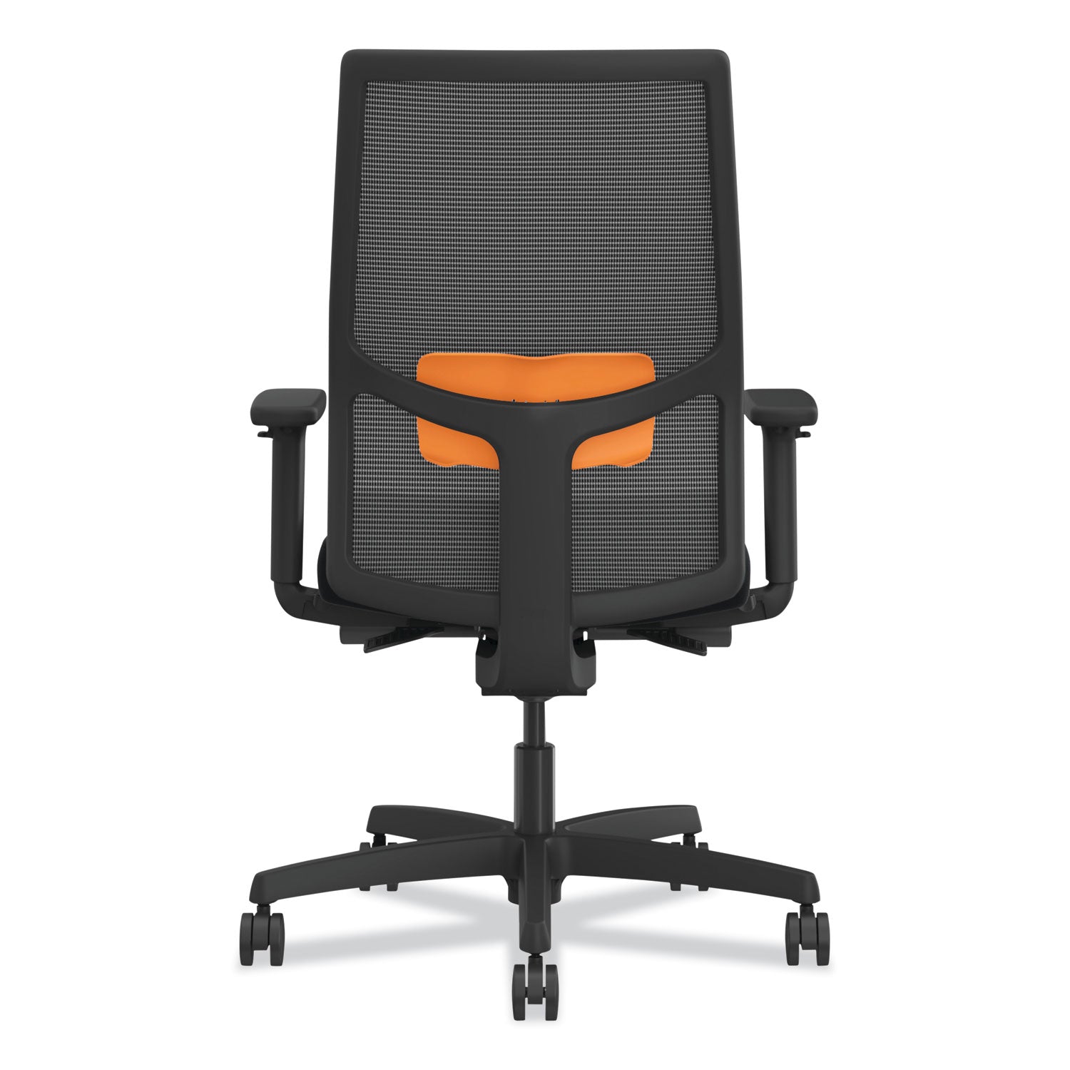 HON® Ignition 2.0 4-Way Stretch Mid-Back Mesh Task Chair, Orange Adjustable Lumbar Support, Black