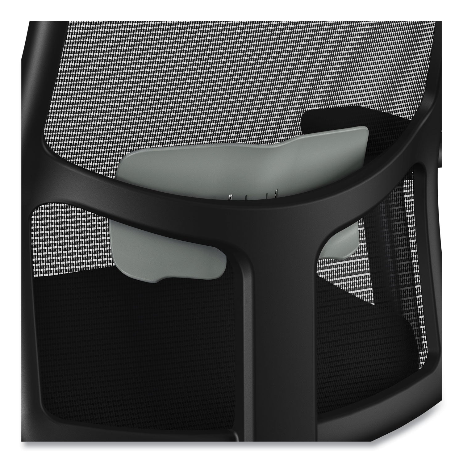 HON® Ignition 2.0 4-Way Stretch Mid-Back Mesh Task Chair, Gray Adjustable Lumbar Support, Black