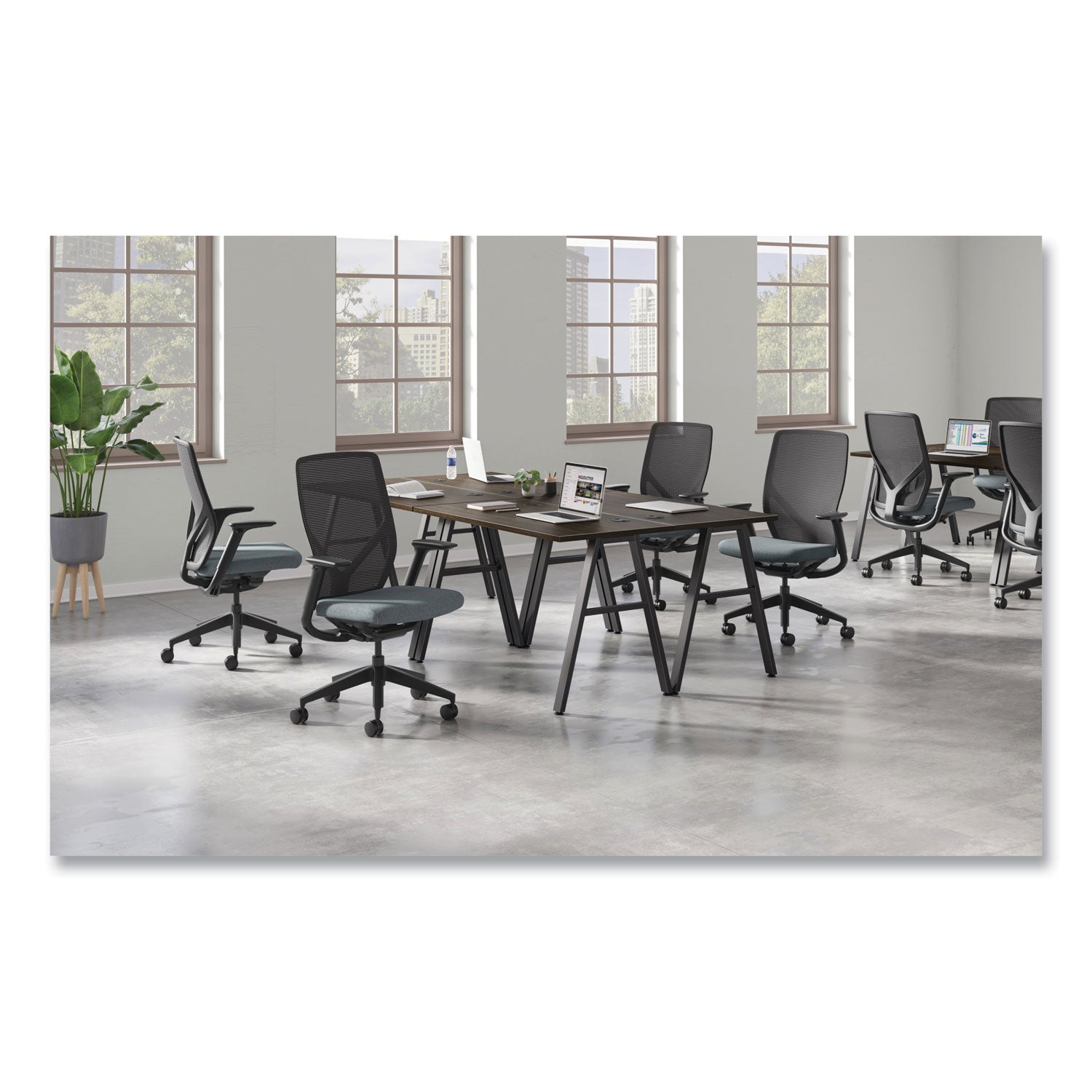 HON® Flexion Mesh Back Task Chair, Supports Up to 300 lb, 14.81" to 19.7" Seat Height, Black/Basalt