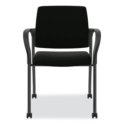 Ignition Series Guest Chair with Arms, Polyurethane Fabric Seat, 25" x 21.75" x 33.5", Black, Ships in 7-10 Business Days Flipcost Flipcost