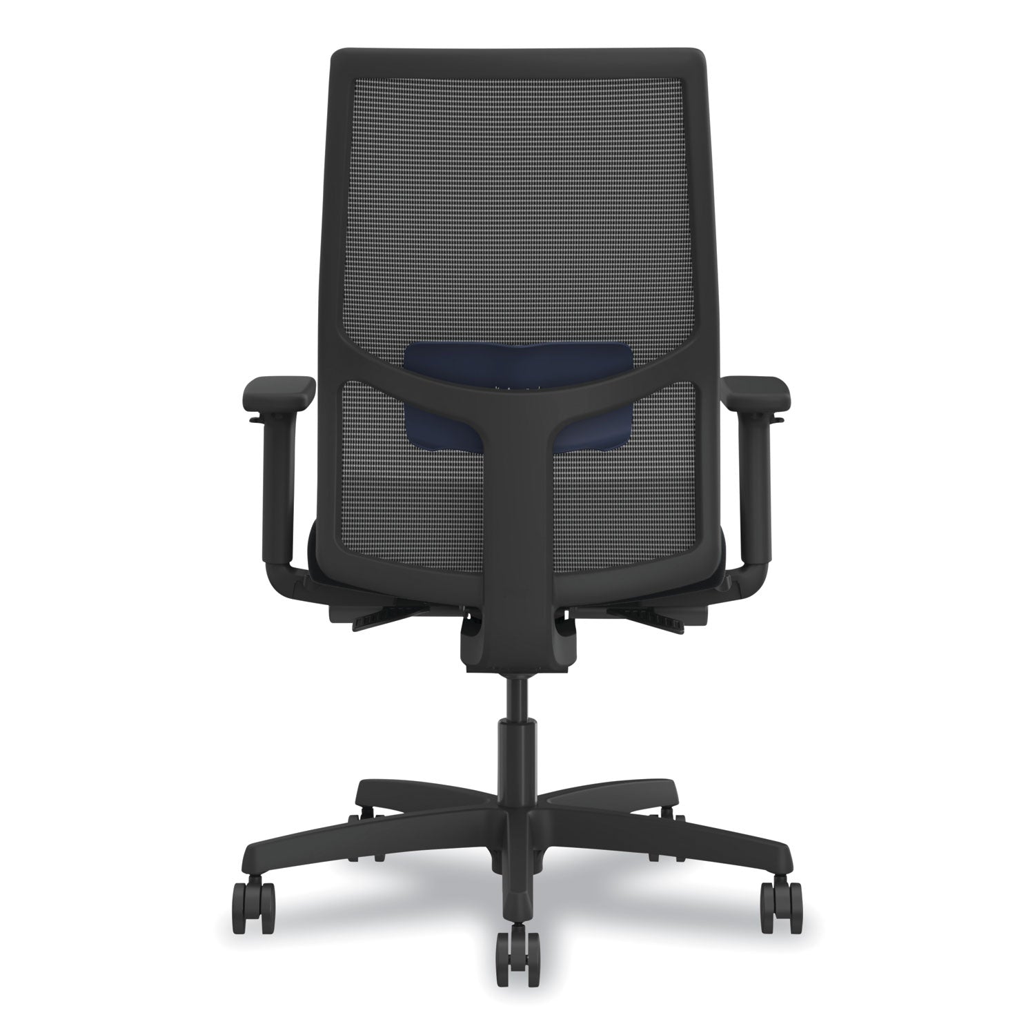 HON® Ignition 2.0 4-Way Stretch Mid-Back Mesh Task Chair, Navy Blue Adjustable Lumbar Support, Black