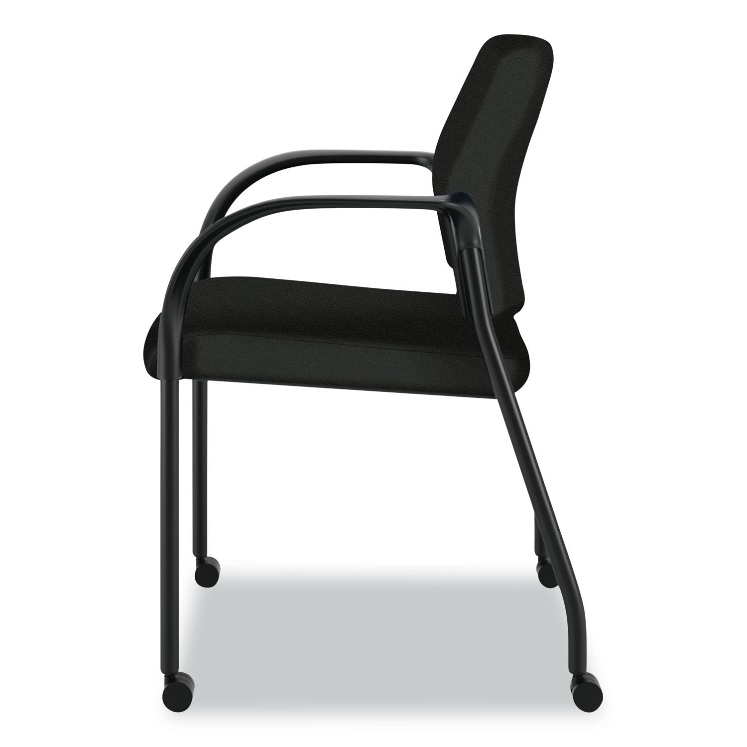 HON® Ignition Series Guest Chair with Arms, Polyester Fabric Seat, 25" x 21.75" x 33.5", Black