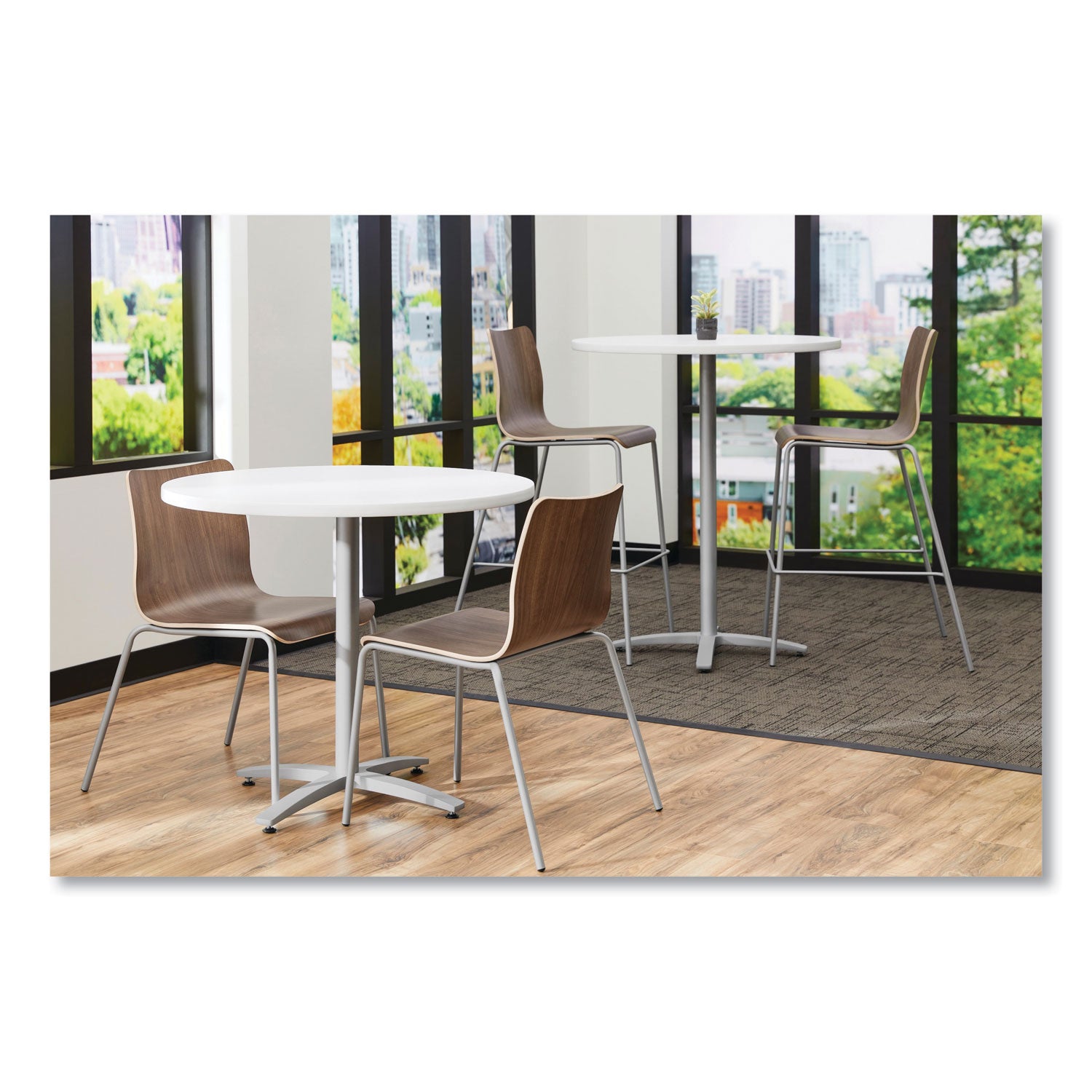 HON® Ruck Laminate Chair, Supports Up to 300 lb, 18" Seat Height, Pinnacle Seat/Back, Silver Base