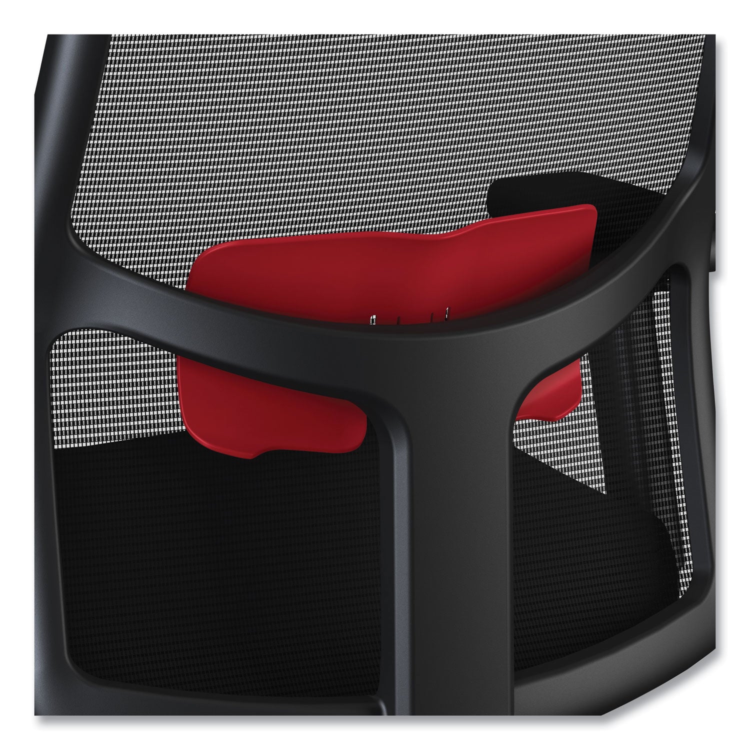 HON® Ignition 2.0 4-Way Stretch Mid-Back Mesh Task Chair, Red Adjustable Lumbar Support, Black