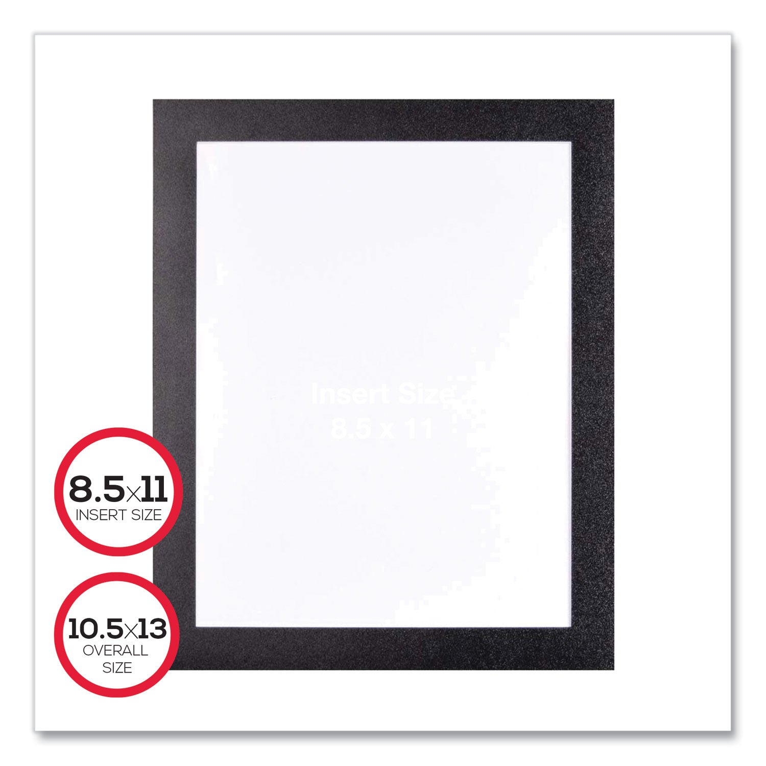 deflecto® Self Adhesive Sign Holders, 8.5 x 11 Insert, Clear with Black Border, 2/Pack