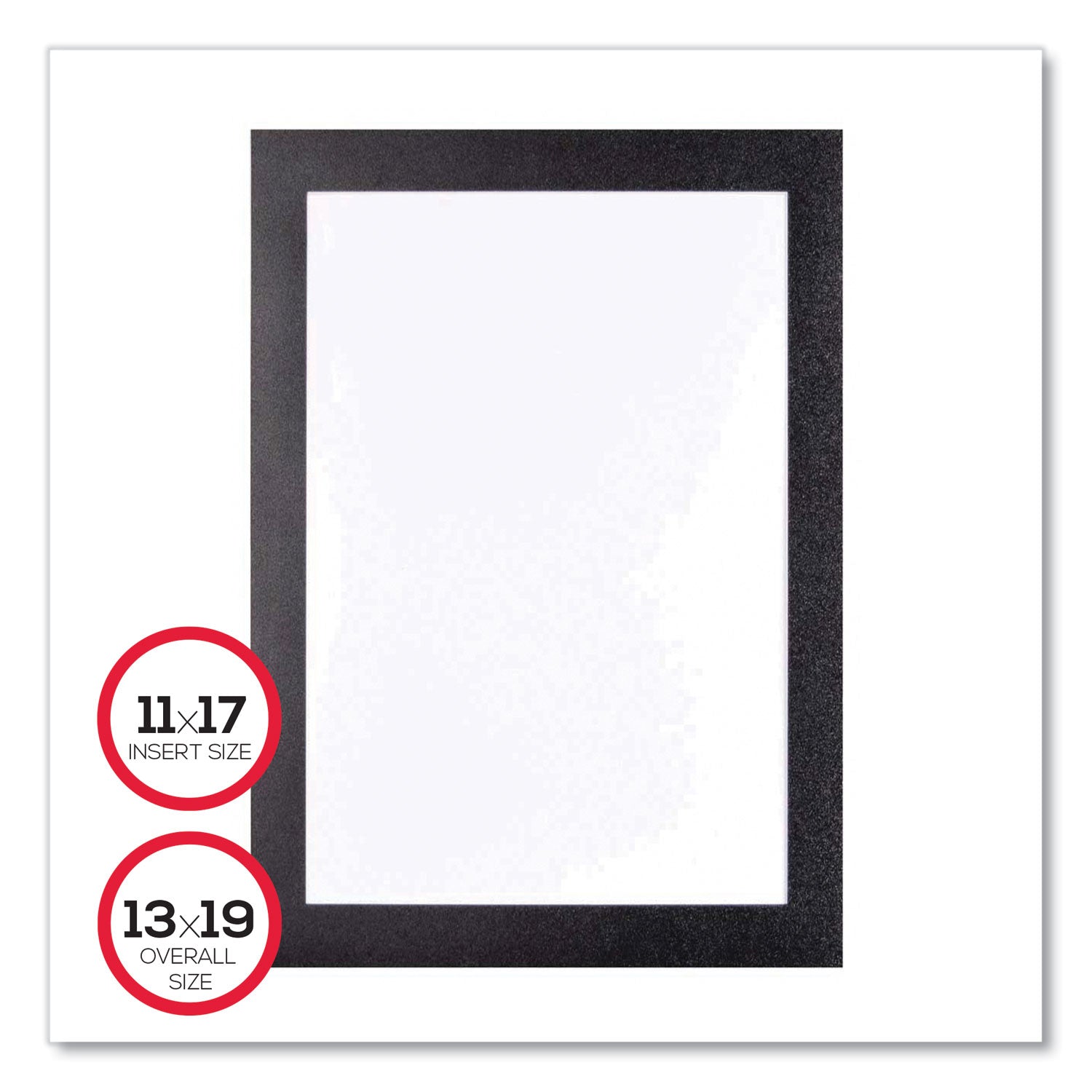 deflecto® Self Adhesive Sign Holders, 11 x 17 Insert, Clear with Black Border, 2/Pack