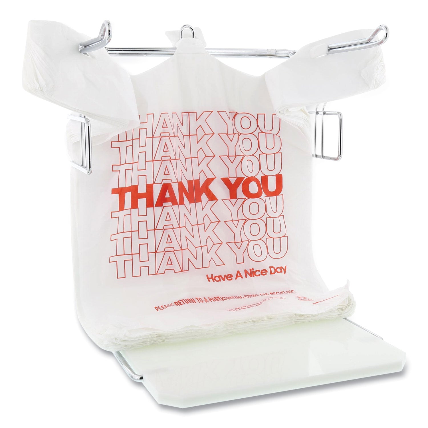 AmerCareRoyal® Thank You Bags, 13" x 23" x 23", Red/White, 1,000/Carton