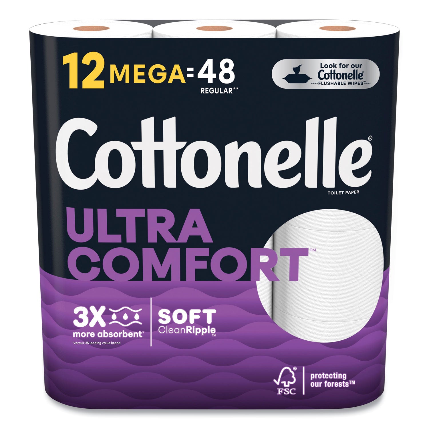 Ultra ComfortCare Toilet Paper, Soft Tissue, Mega Rolls, Septic Safe, 2-Ply, White, 284/Roll, 12 Rolls/Pack, 48 Rolls/Carton