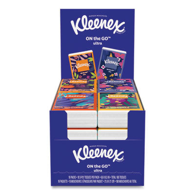 Kleenex® On The Go Packs Facial Tissues, 3-Ply, White, 10/Pouch, 16 Pouches/Pack, 6 Packs/Carton - Flipcost