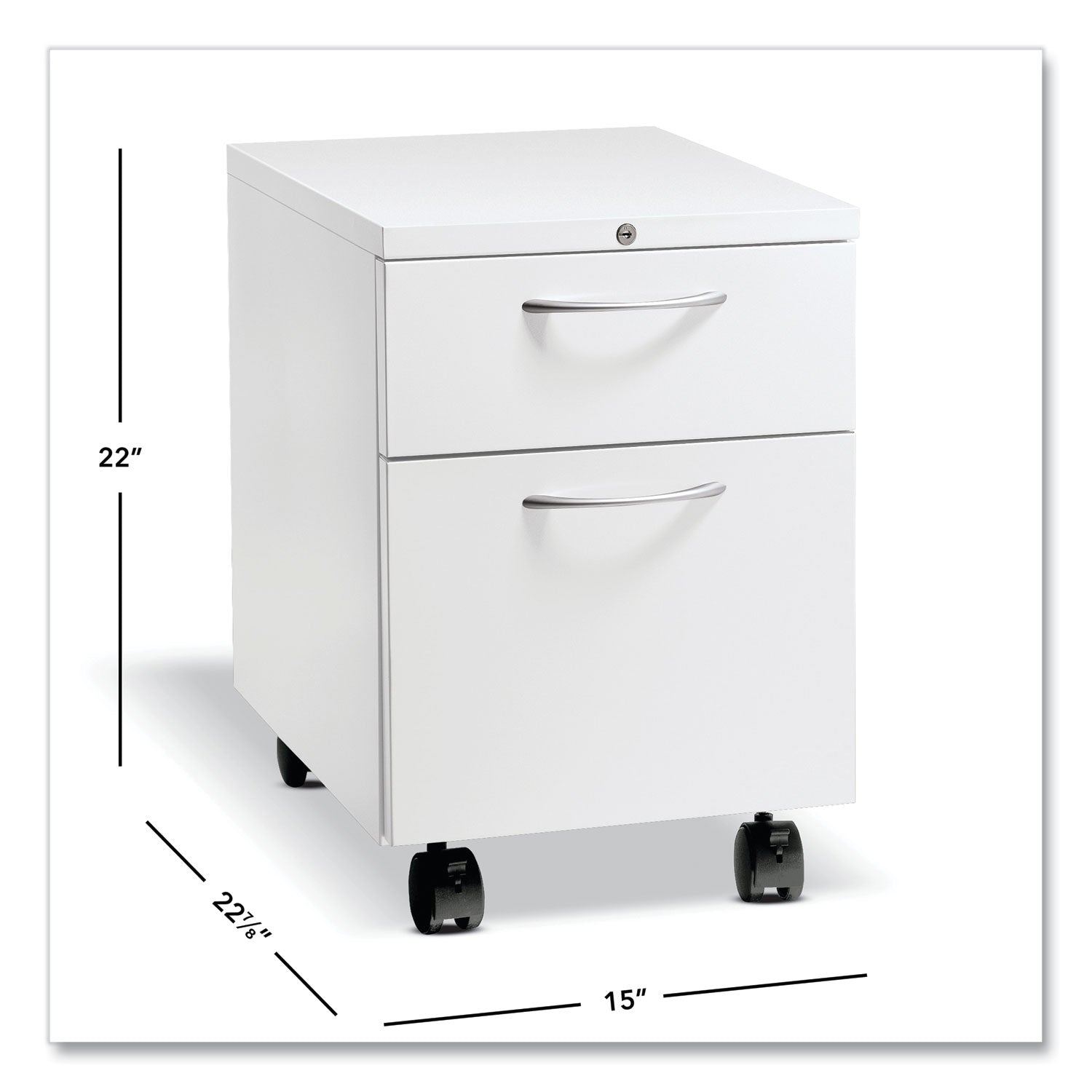 HON® Flagship Mobile Pedestal, Left/Right, 2-Drawer: Box/File, Letter, White, 15 x 22.88 x 22