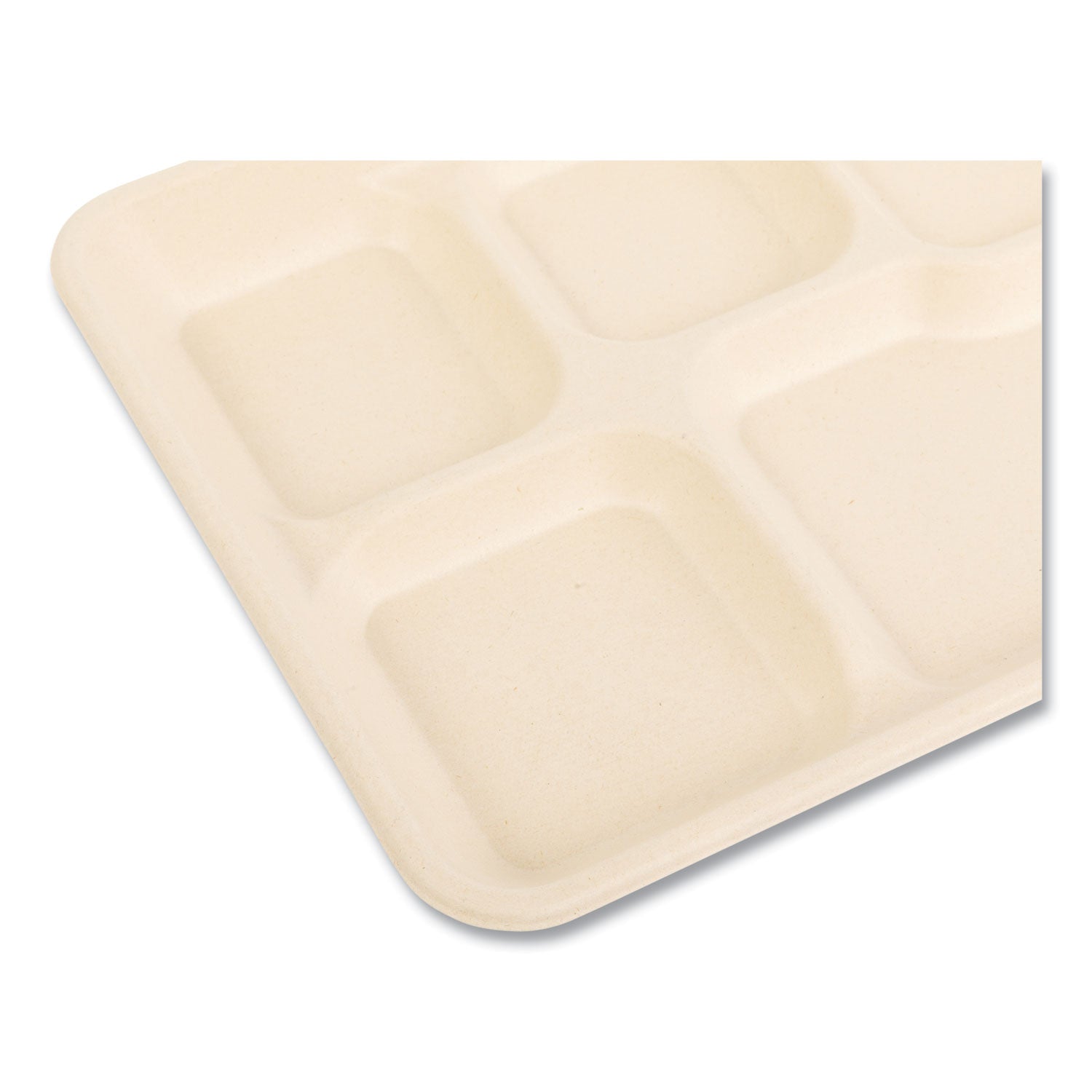 Boardwalk® Bagasse PFAS-Free Food Tray, 5-Compartment, 8.26 x 0.98 x 10.9, Tan, Bamboo/Sugarcane, 500/Carton