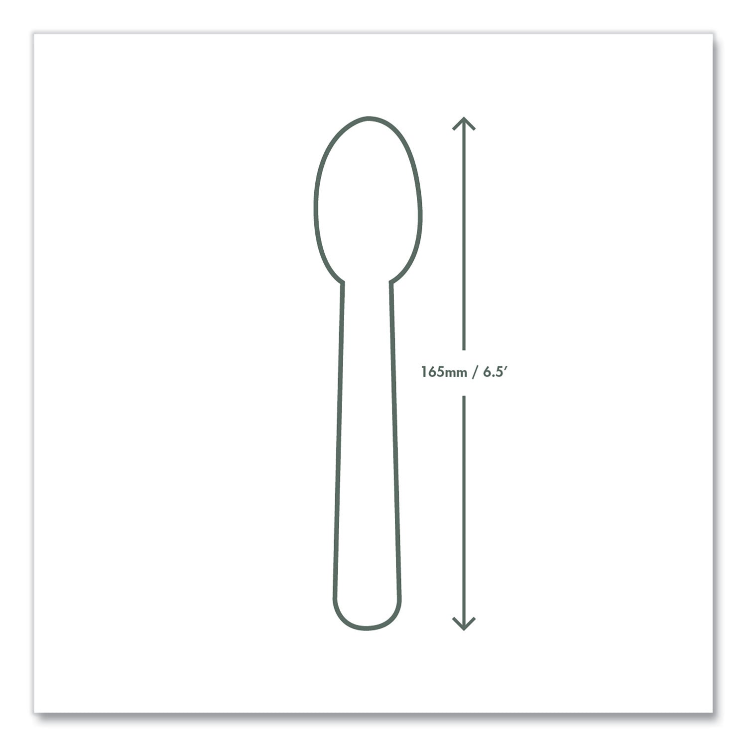 Vegware™ White CPLA Cutlery, Compostable, Spoon, 1,000/Carton