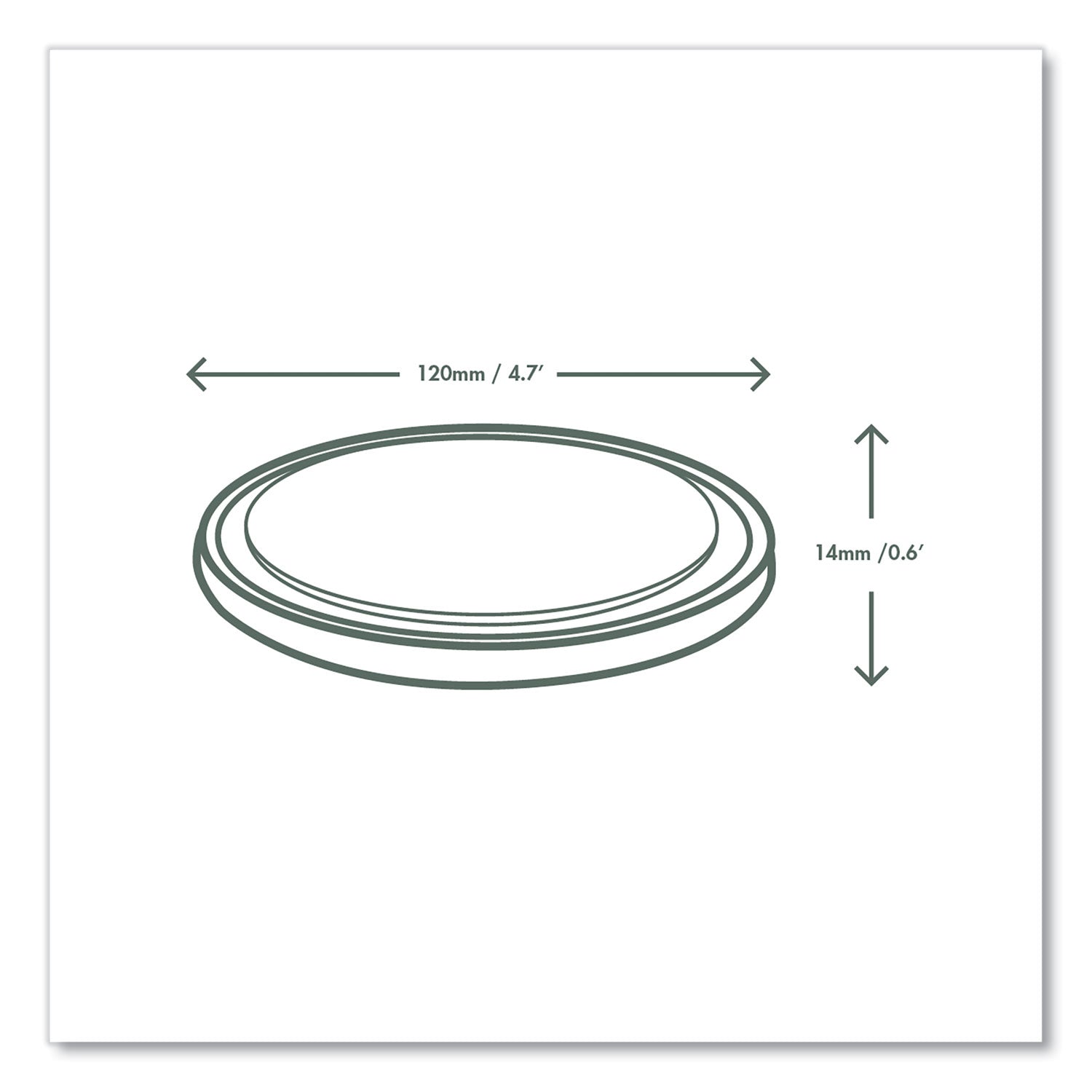 Vegware™ Round Deli Pot Lids, Compostable, For 8 oz to 32 oz Deli Containers, Plastic, 500/Carton