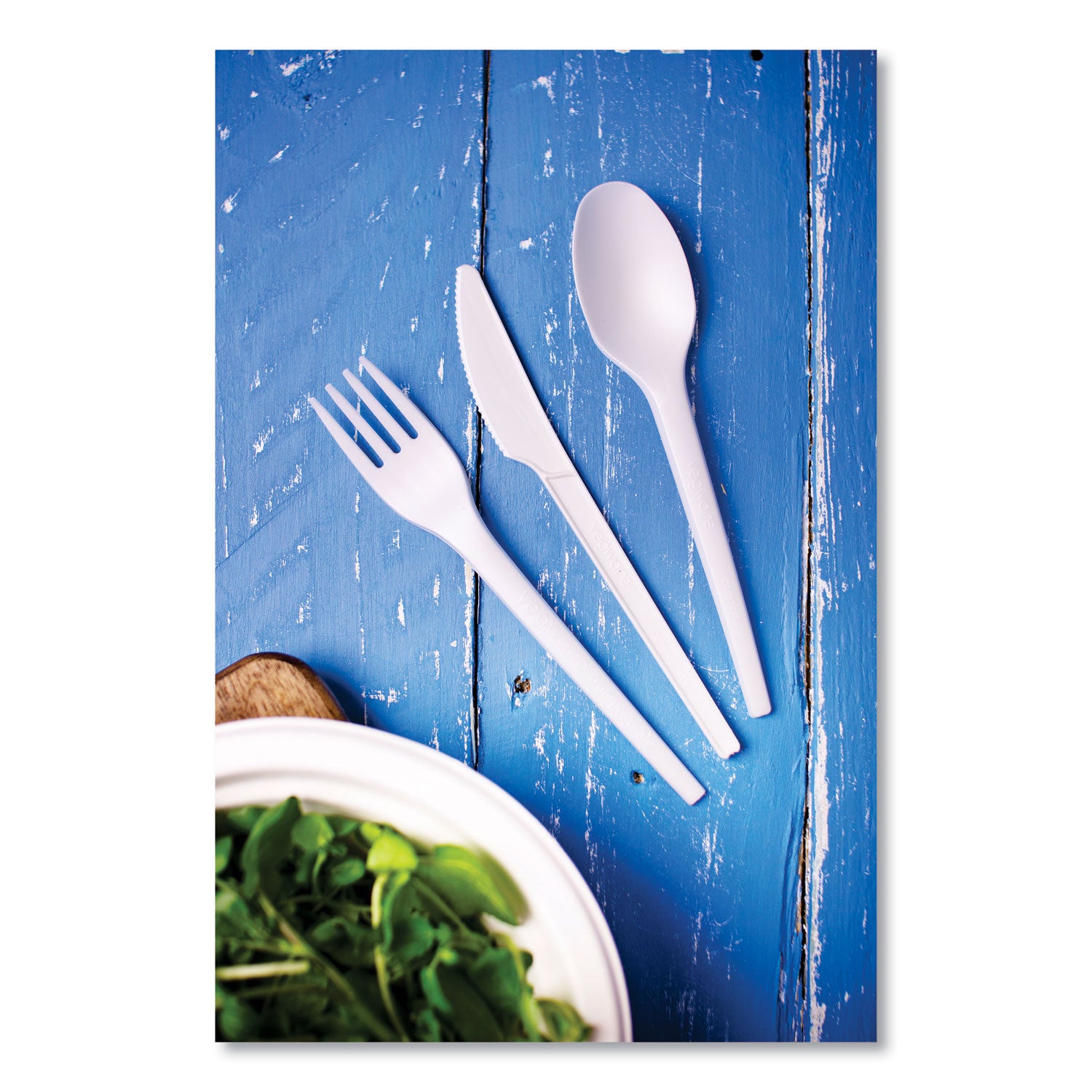 Vegware™ White CPLA Cutlery, Compostable, Knife, 1,000/Carton