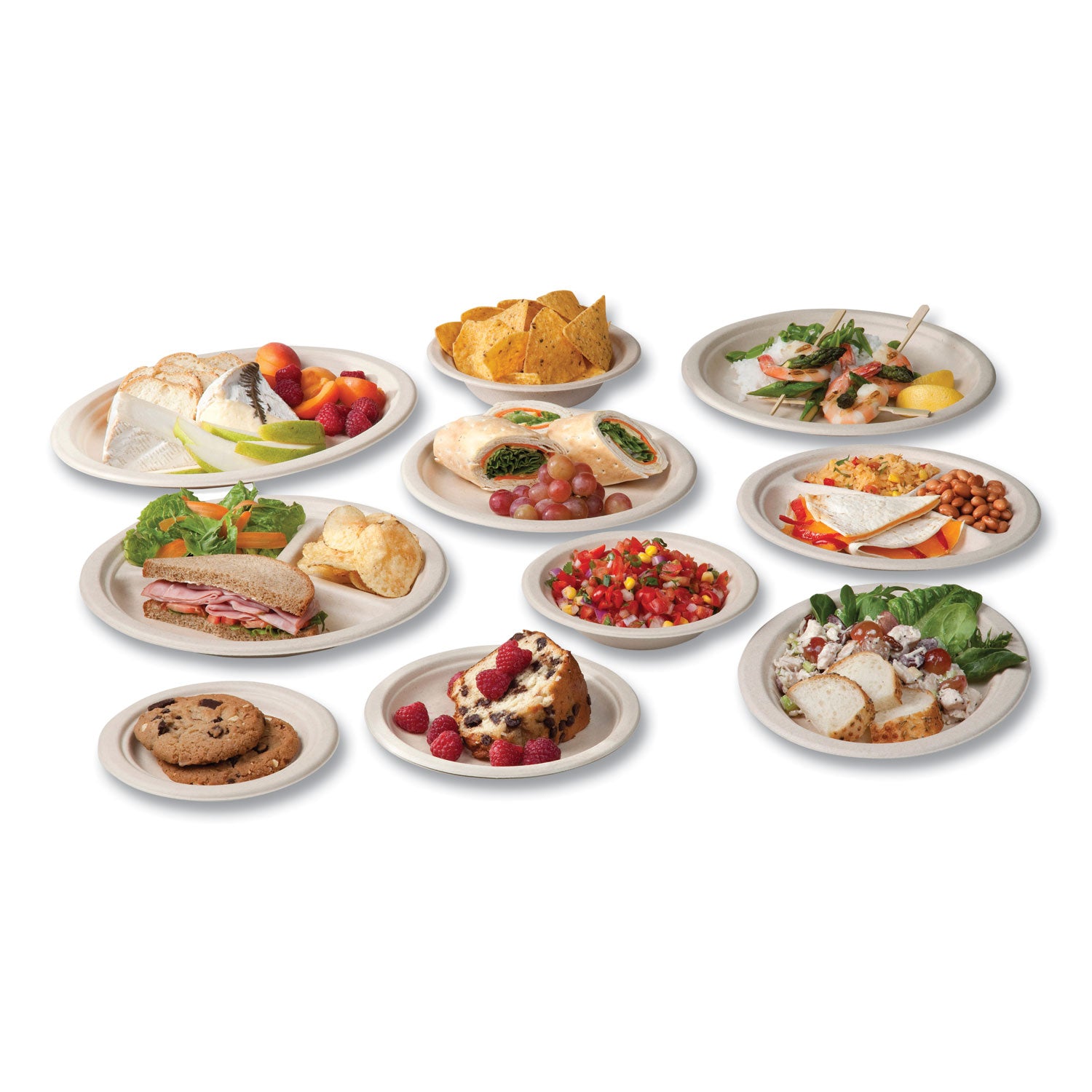 Molded Fiber Tableware, Compostable, Plate, 6" dia, White, 1,000/Carton Vegware™ Flipcost