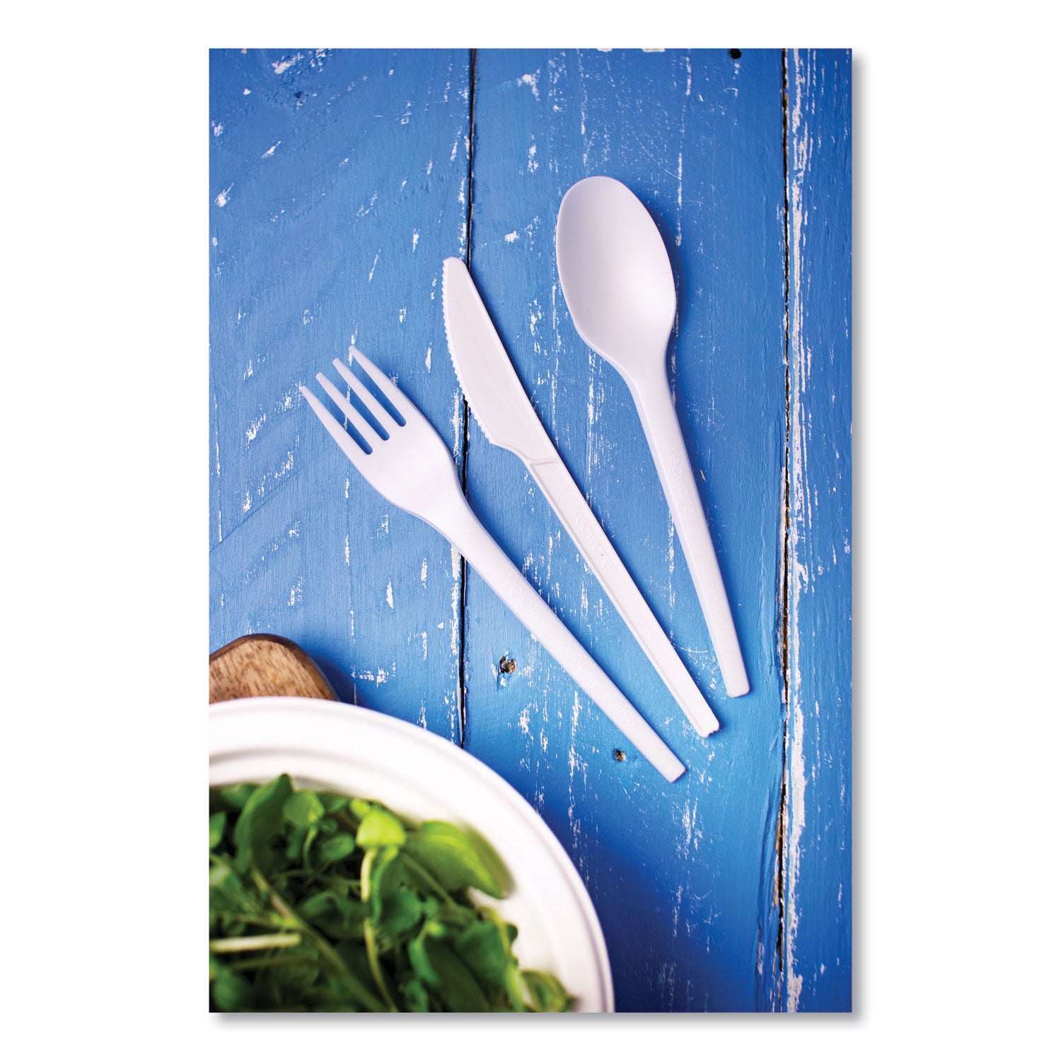 Vegware™ White CPLA Cutlery, Compostable, Fork, 1,000/Carton