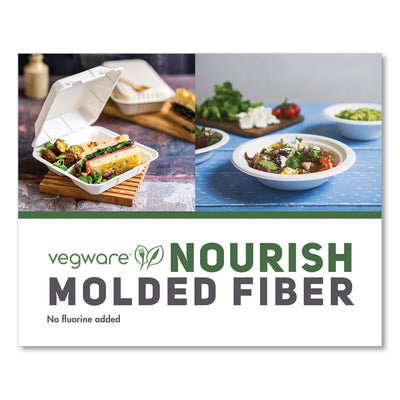 Vegware™ Nourish Molded Fiber Takeout Containers, 7.9 x 7.9 x 2.9, White, Sugarcane, 200/Carton Flipcost Flipcost