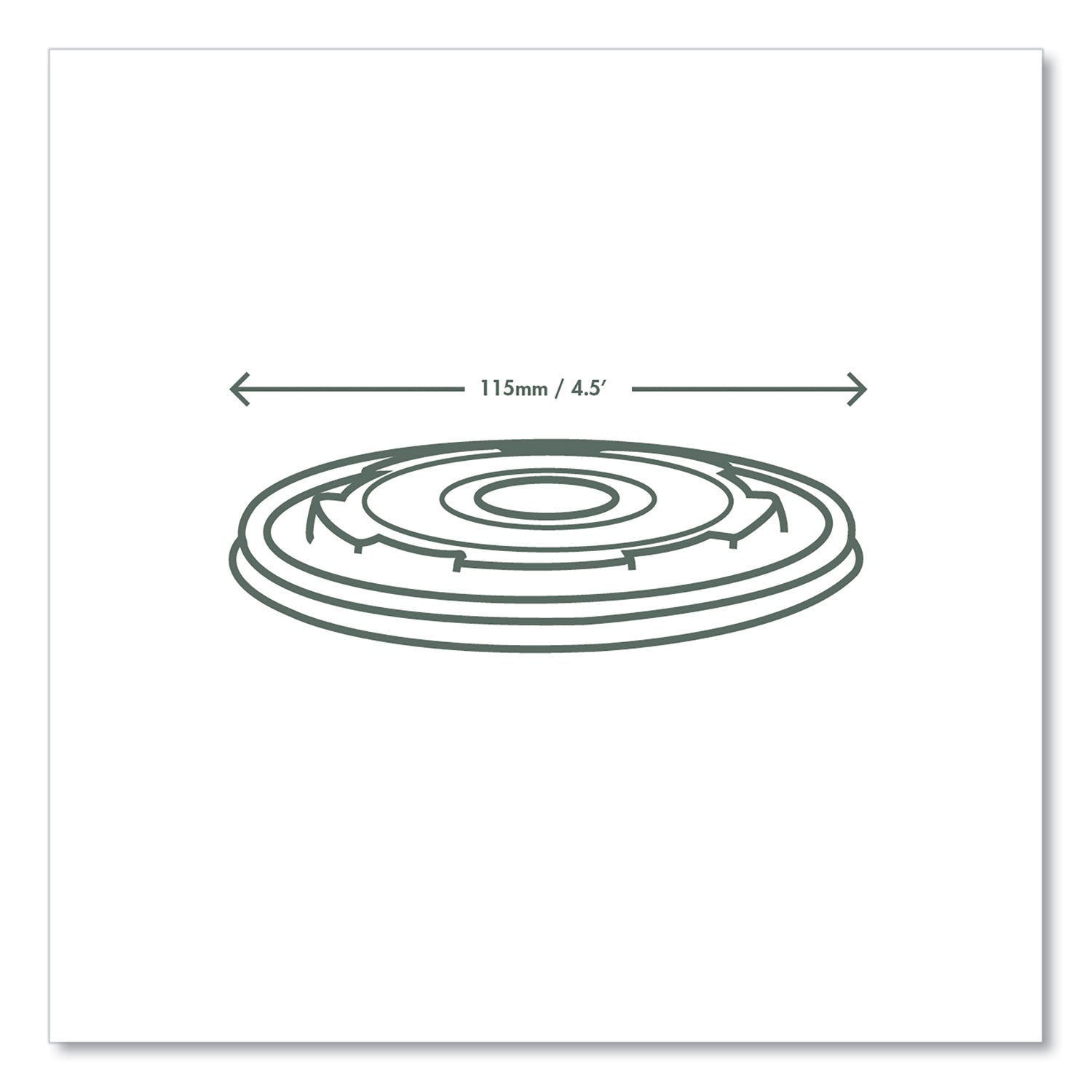 Vegware™ 115-Series Flat Hot Lids, Compostable, For Use With 115-Series Soup Containers, White, Plastic, 500/Carton