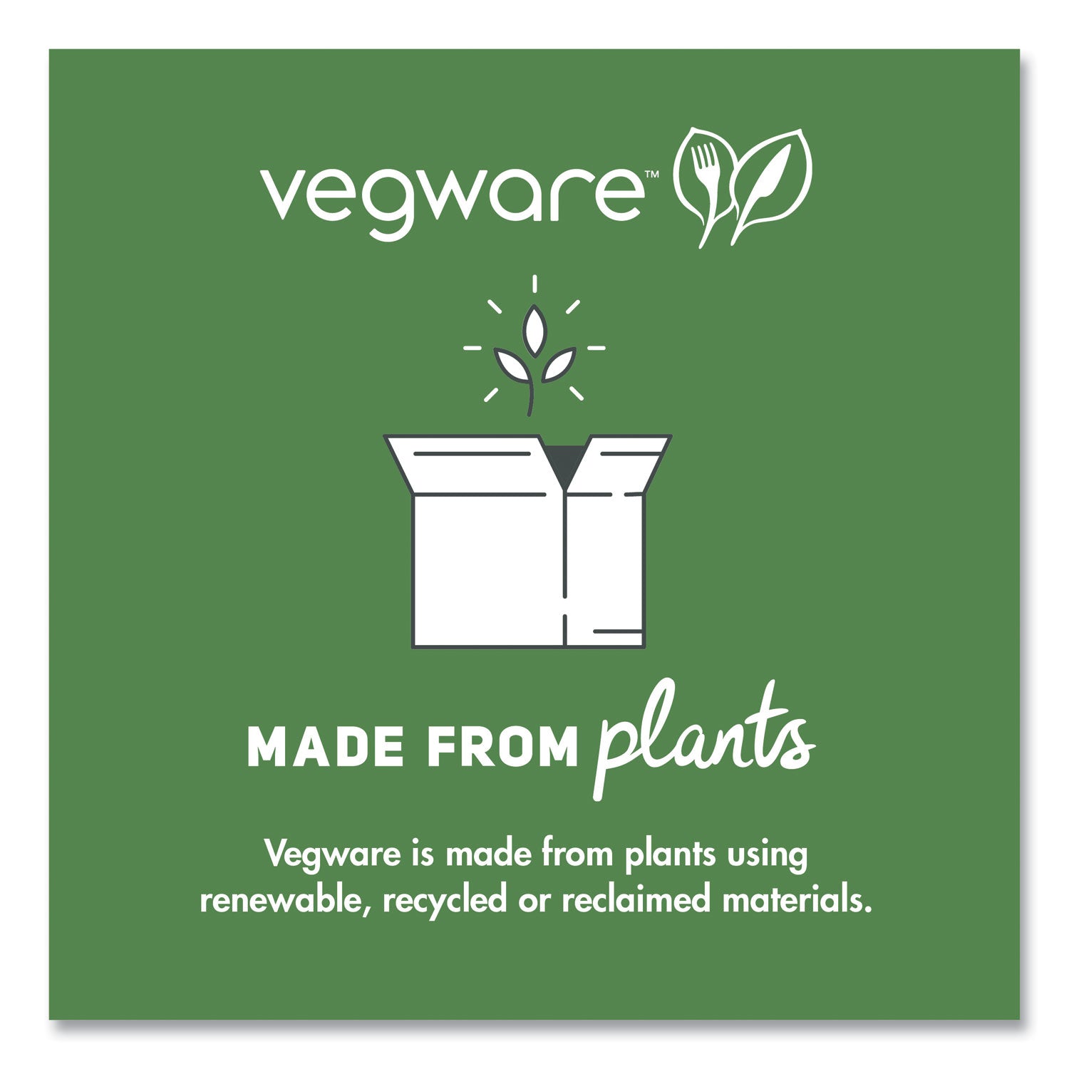 Vegware™ 115-Series Flat Hot Lids, Compostable, For Use With 115-Series Soup Containers, White, Plastic, 500/Carton