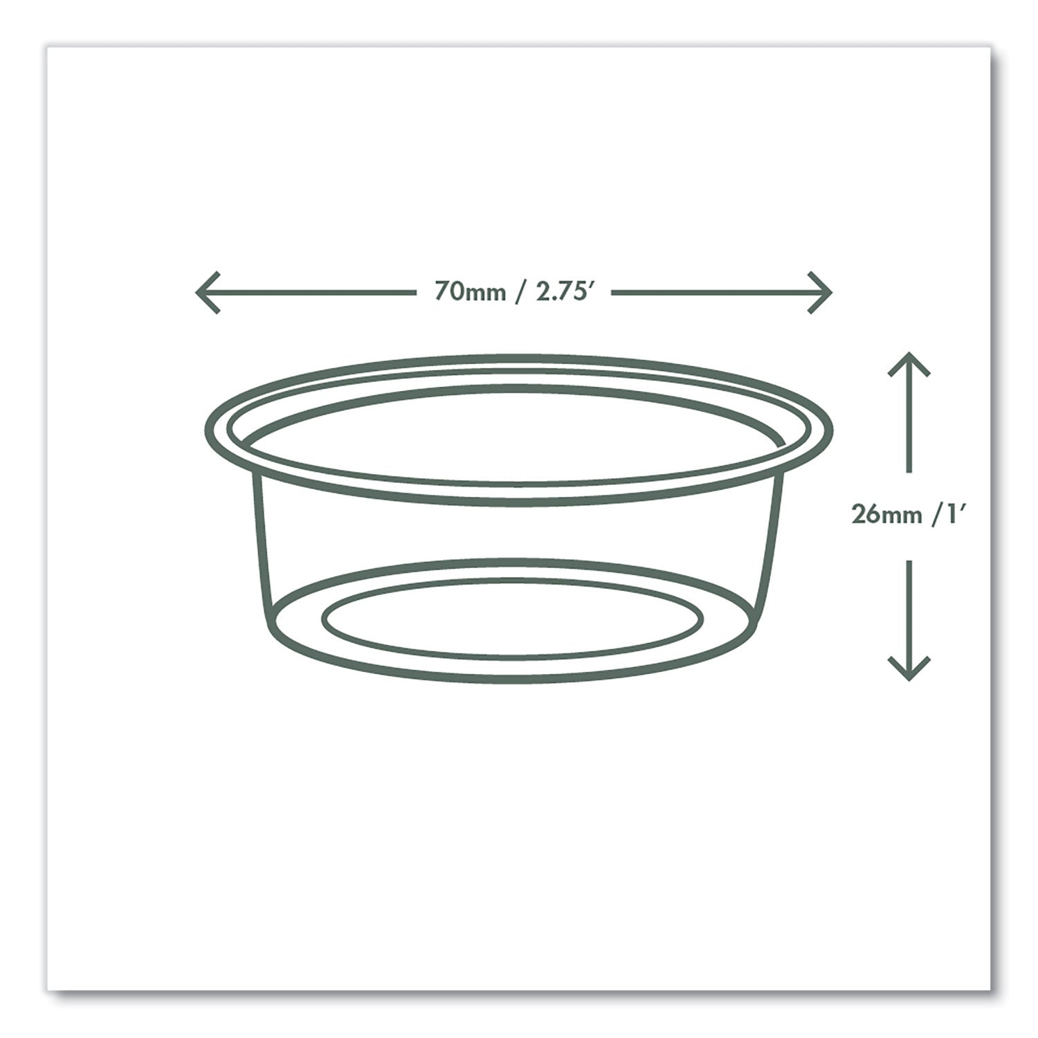 Vegware™ Portion Pots, Compostable, 2 oz, Clear, 2,000/Carton