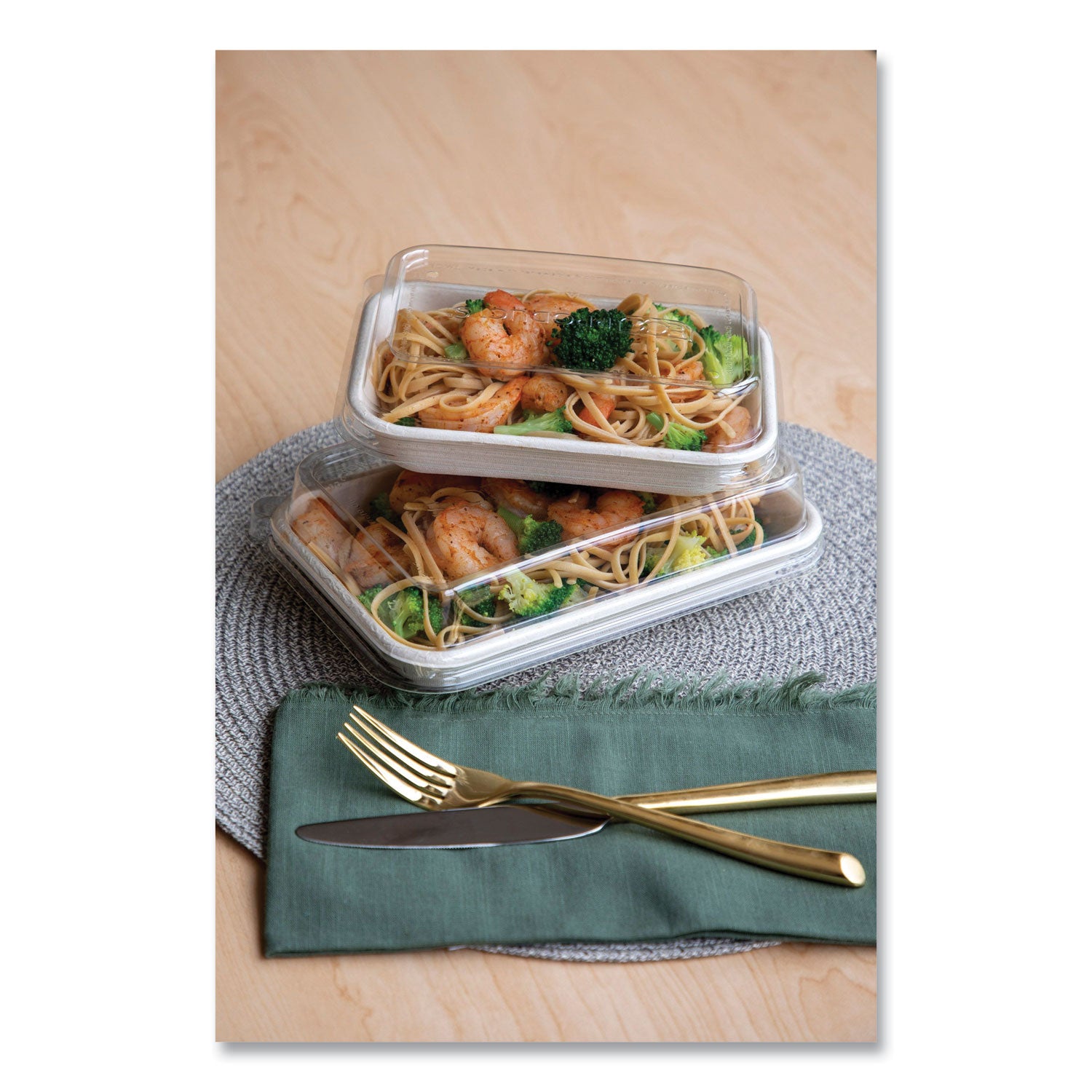 Eco-Products® WorldView 100% Recycled Content Lid, 7.5 x 5 x 1.6, Clear, Plastic, 400/Carton