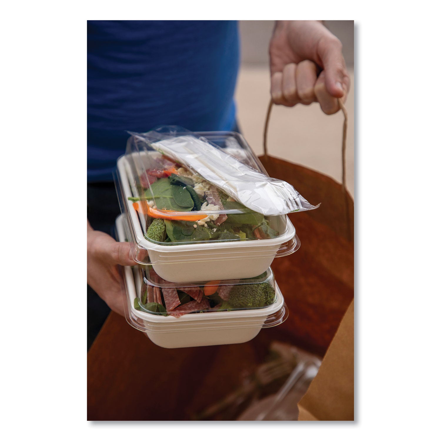 Eco-Products® WorldView 100% Recycled Content Lid, 7.5 x 5 x 1.6, Clear, Plastic, 400/Carton