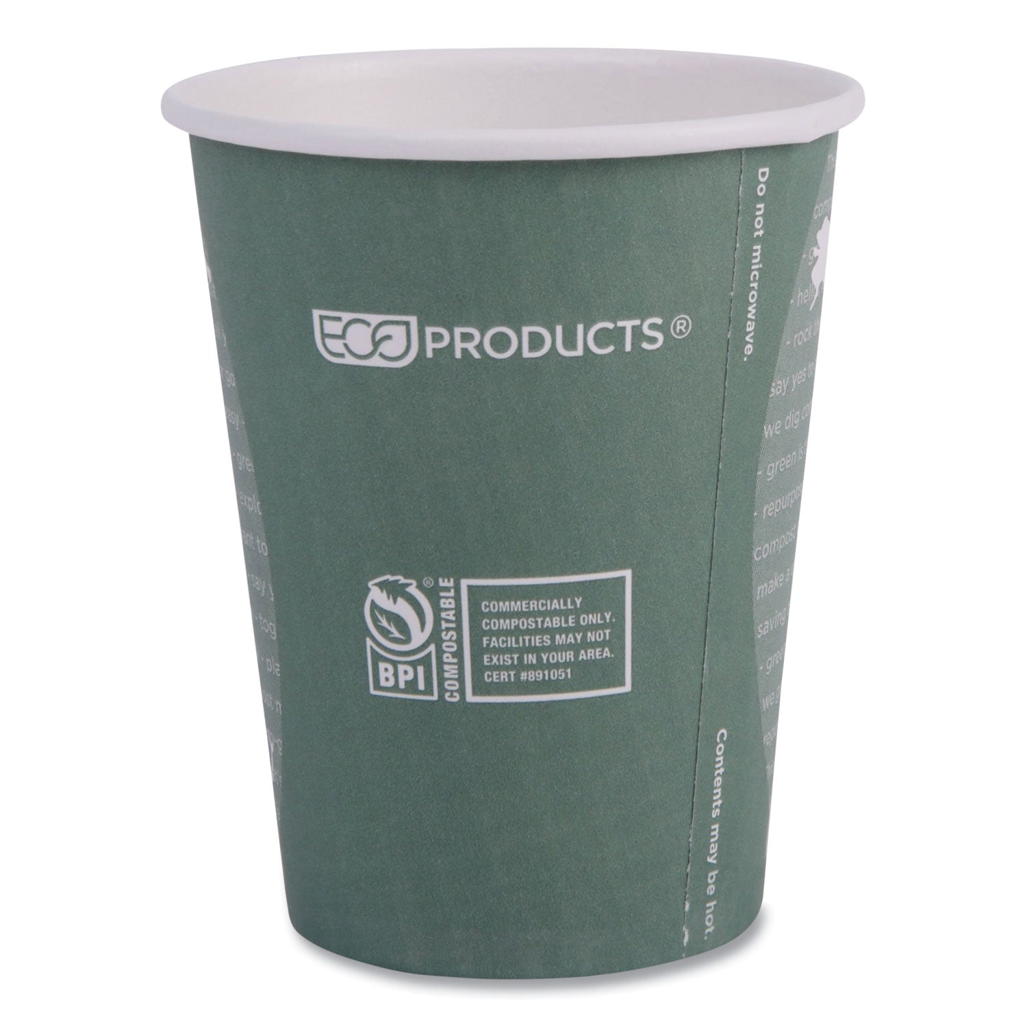 Eco-Products® World Art Renewable and Compostable Hot Cups, 12 oz, 50/Pack, 20 Packs/Carton