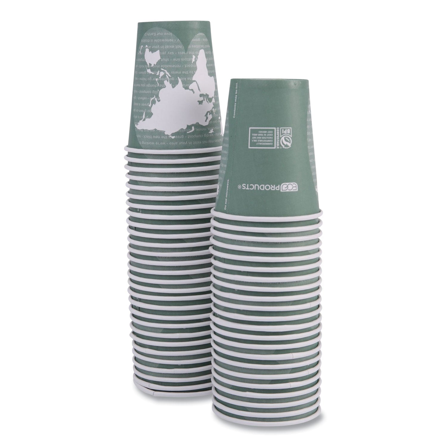 Eco-Products® World Art Renewable and Compostable Hot Cups, 12 oz, 50/Pack, 20 Packs/Carton