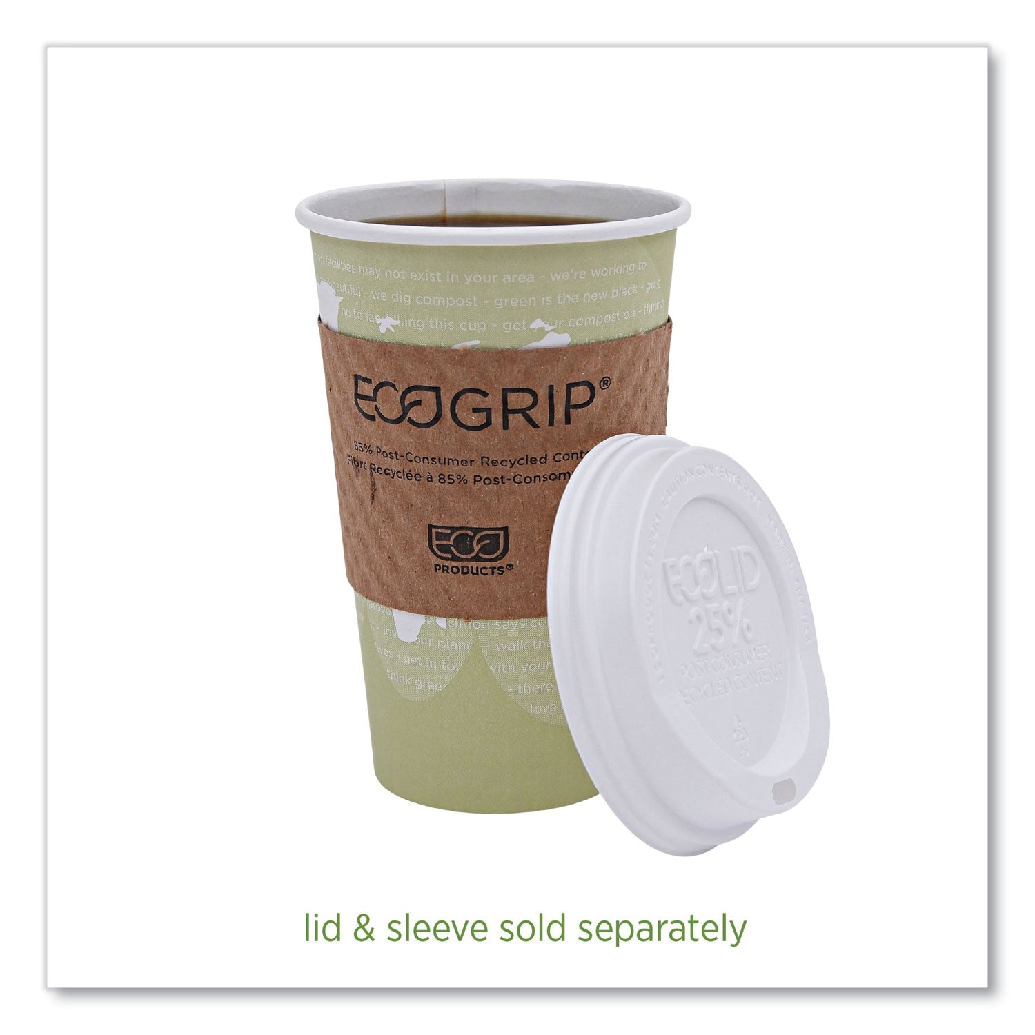 Eco-Products® World Art Renewable and Compostable Hot Cups, 16 oz, 50/Pack, 20 Packs/Carton