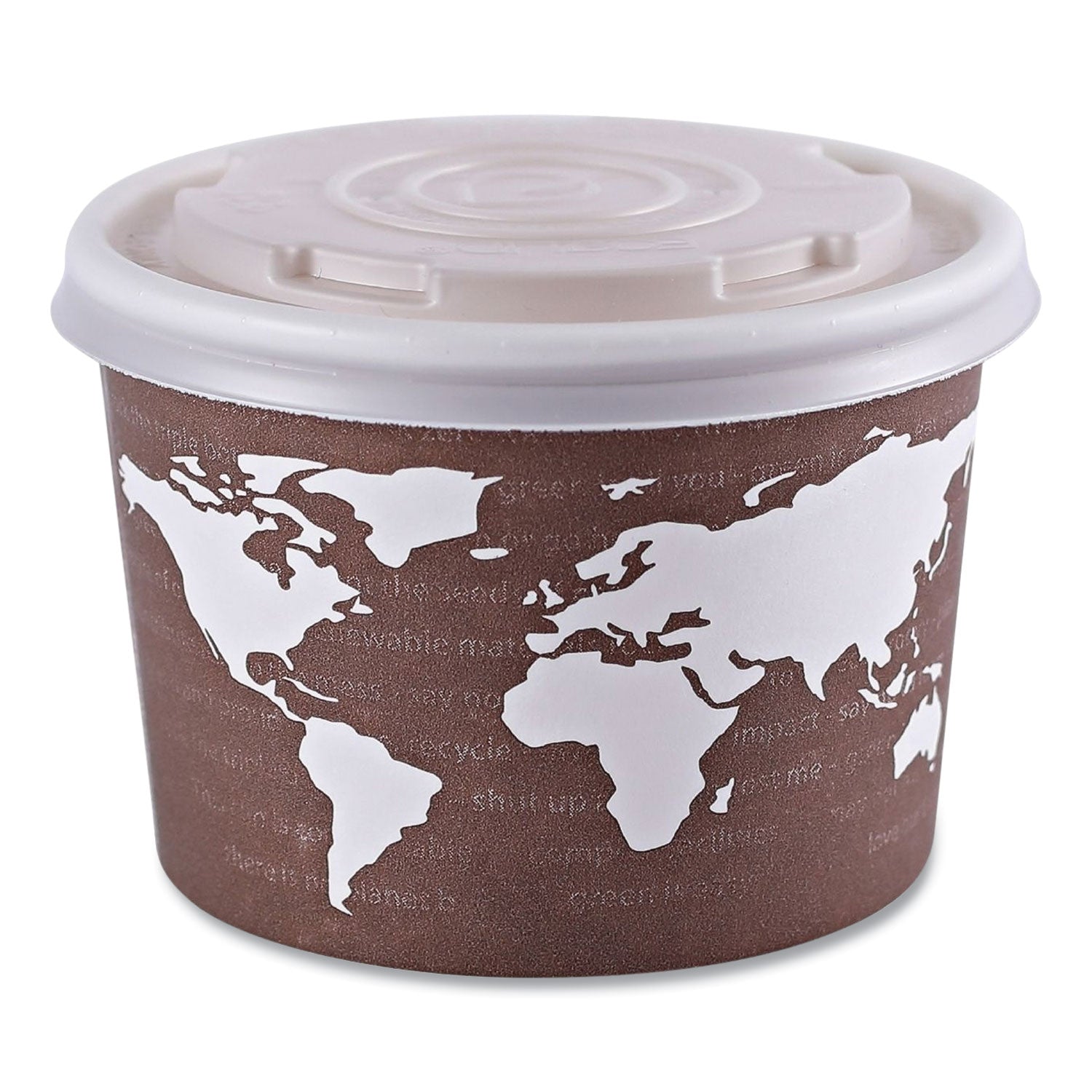 Eco-Products® World Art Renewable and Compostable Food Container, 8 oz, 3.04 Diameter x 2.3 h, Brown, Paper, 50/Pack, 20 Packs/Carton