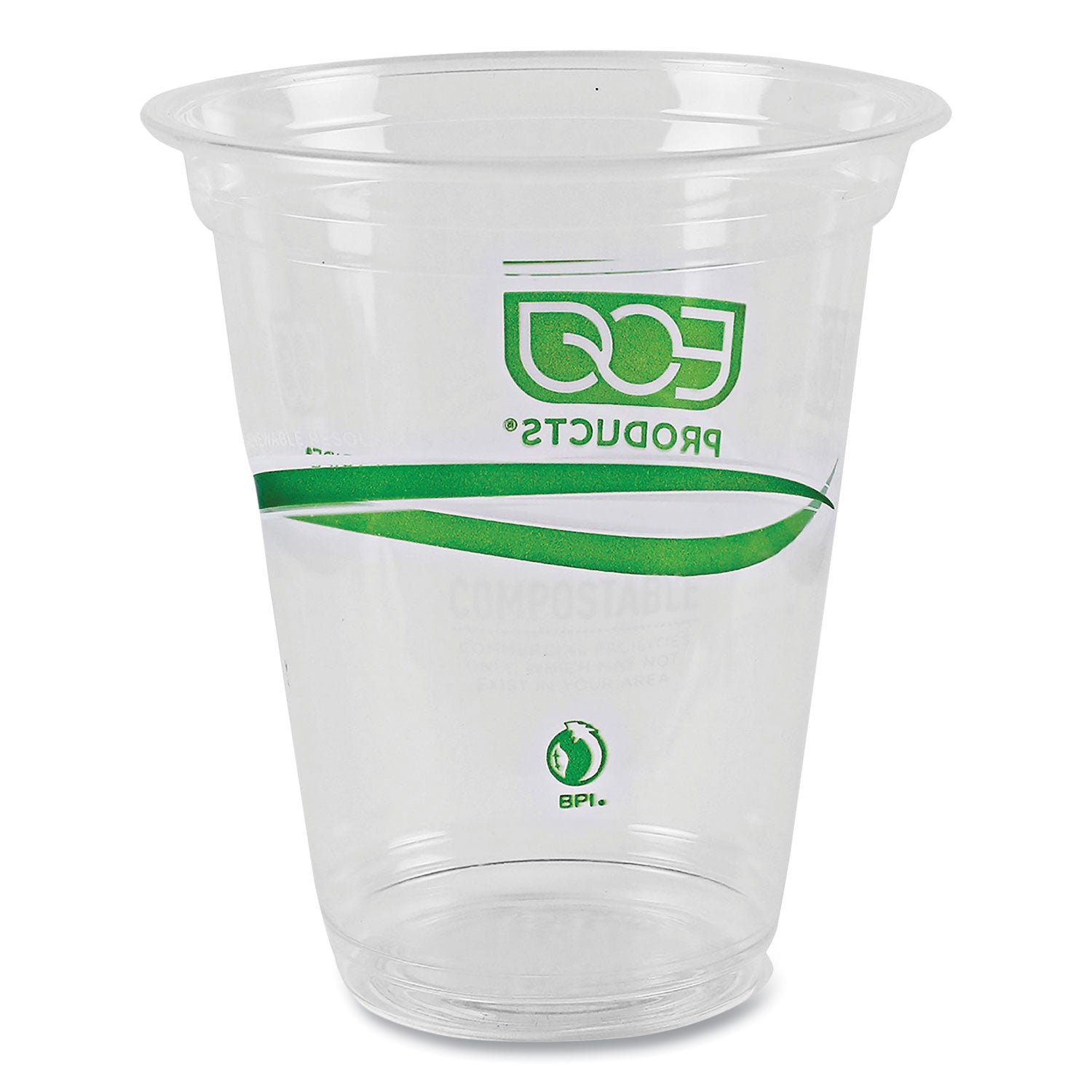 Eco-Products® GreenStripe Renewable and Compostable Cold Cups, 16 oz, Clear, 50/Pack, 20 Packs/Carton