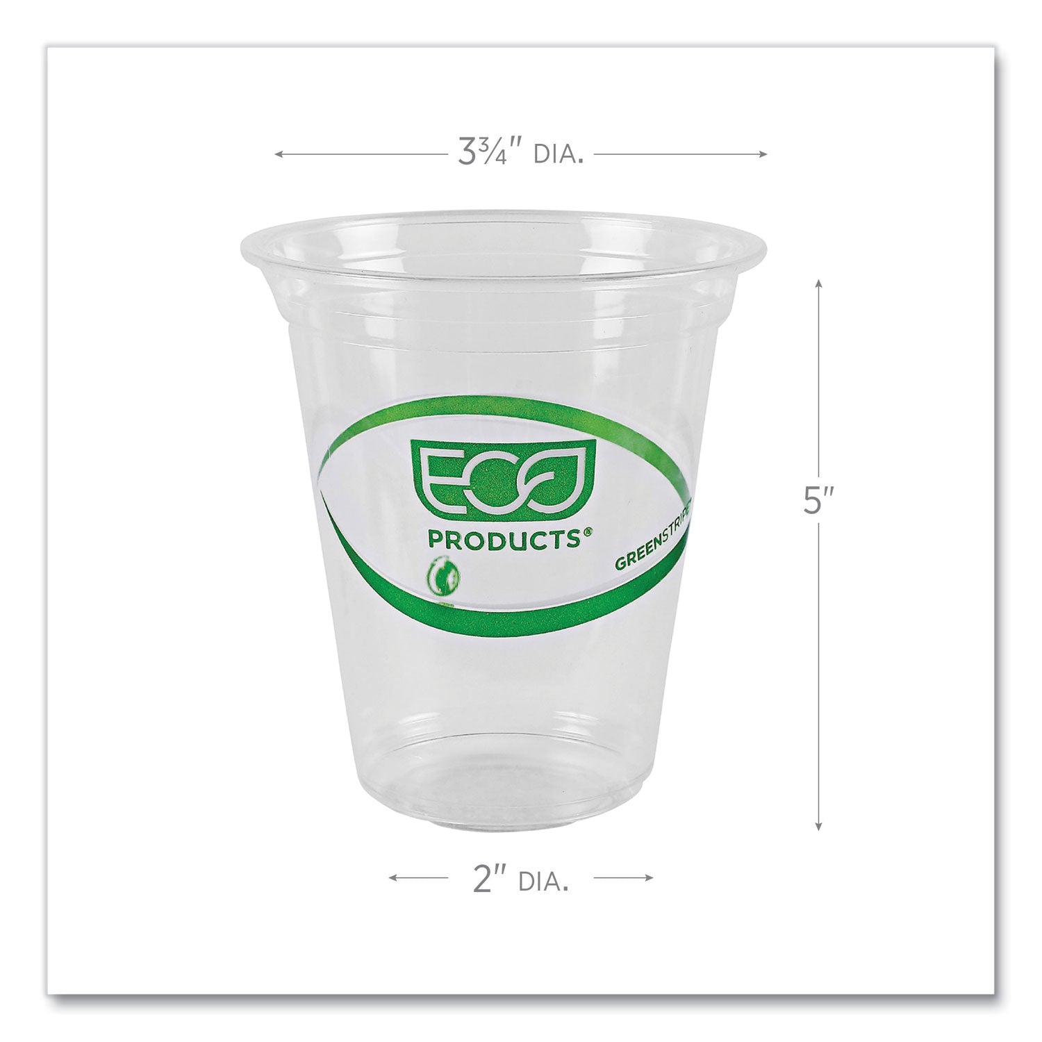 Eco-Products® GreenStripe Renewable and Compostable Cold Cups Convenience Pack, Clear, 16 oz, 50/Pack