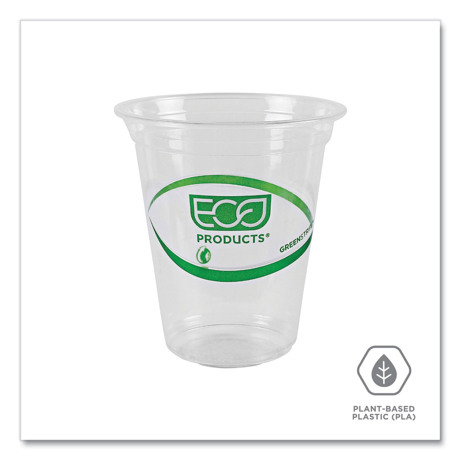 Eco-Products® GreenStripe Renewable and Compostable Cold Cups Convenience Pack, Clear, 16 oz, 50/Pack