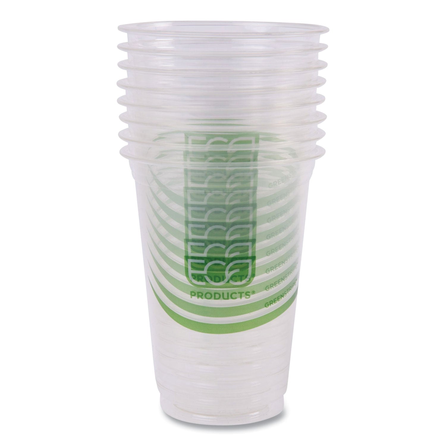 Eco-Products® GreenStripe Renewable and Compostable Cold Cups Convenience Pack, Clear, 16 oz, 50/Pack