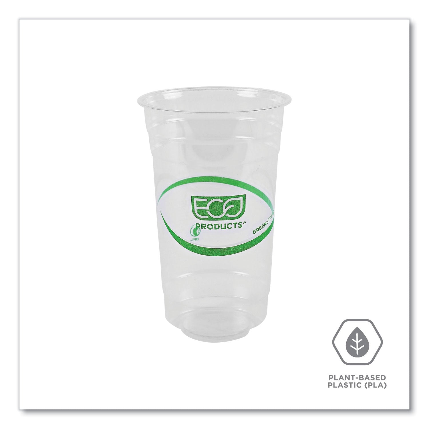 Eco-Products® GreenStripe Renewable and Compostable PLA Cold Cups, 24 oz, 50/Pack, 20 Packs/Carton