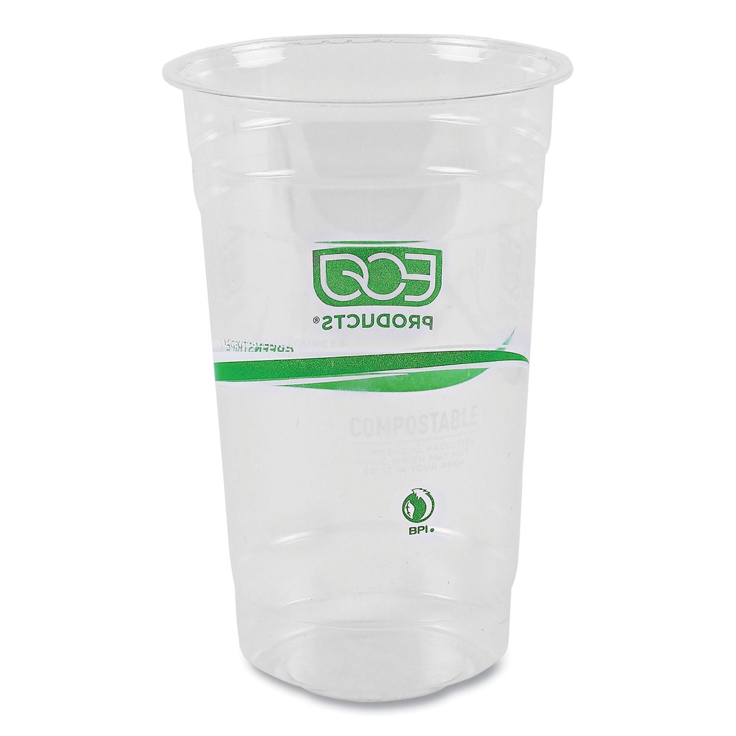 Eco-Products® GreenStripe Renewable and Compostable PLA Cold Cups, 24 oz, 50/Pack, 20 Packs/Carton