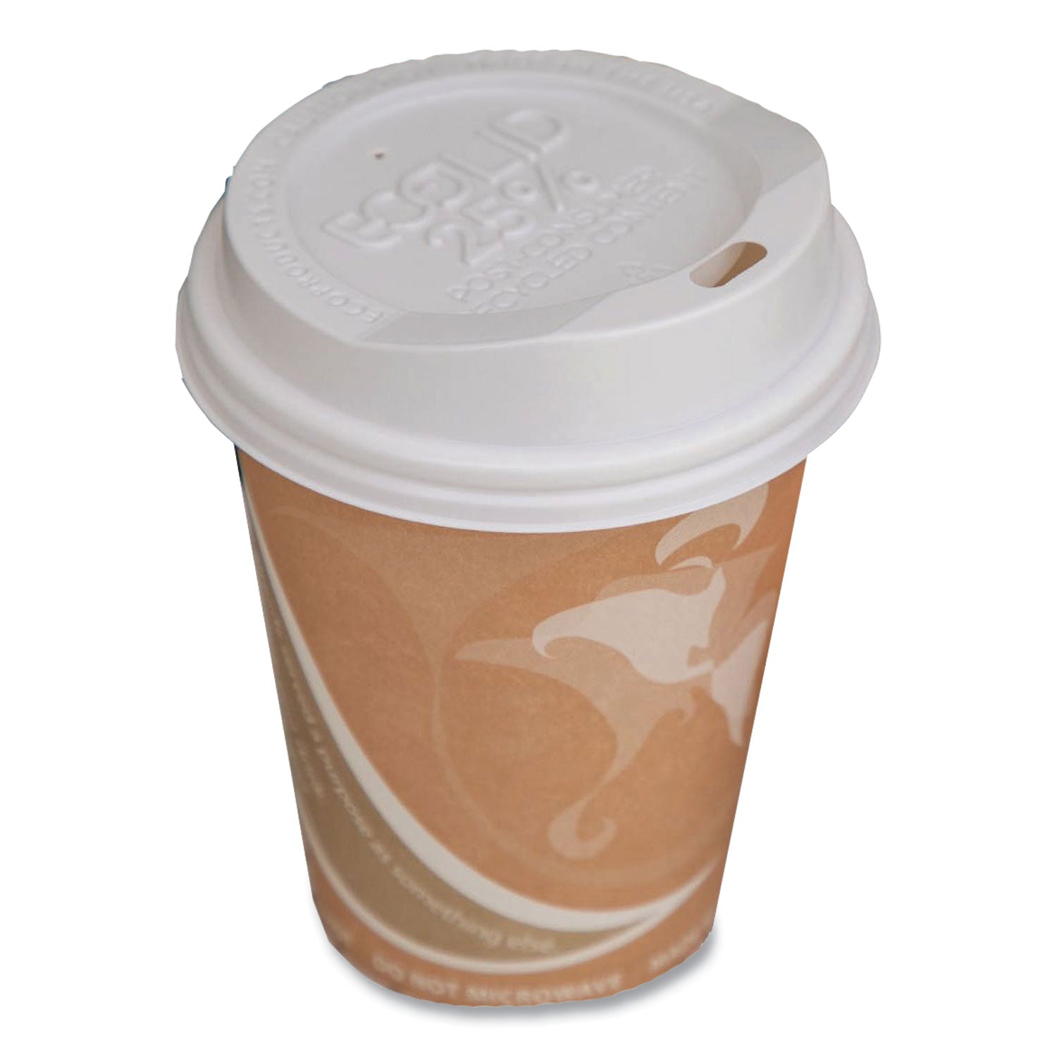 Eco-Products® EcoLid 25% Recycled Content Hot Cup Lid, White, Fits 8 oz Hot Cups, 100/Pack, 10 Packs/Carton