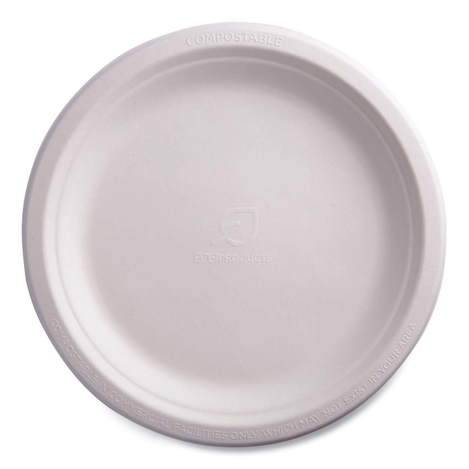 Vanguard Renewable and Compostable Sugarcane Plates, 9" dia, White, 500/Carton