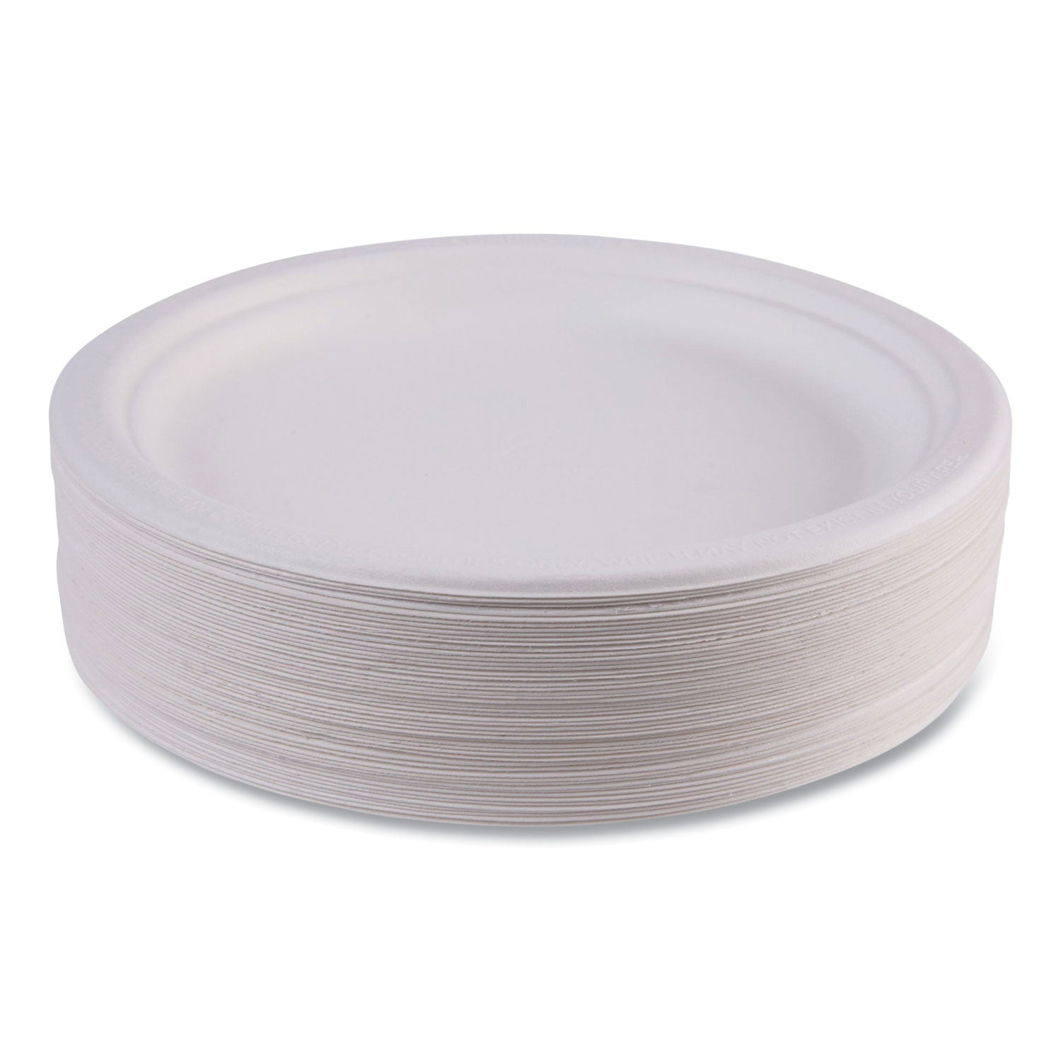 Eco-Products® Vanguard Renewable and Compostable Sugarcane Plates, 9" dia, White, 500/Carton