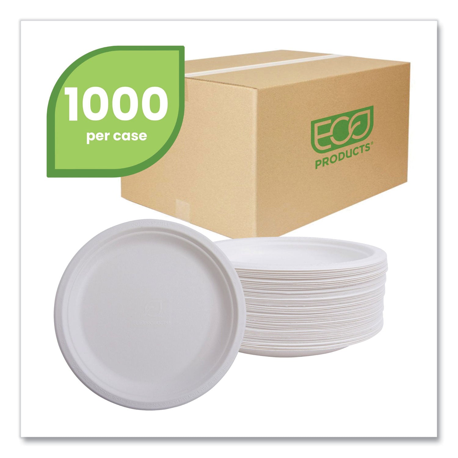 Renewable Sugarcane Plates, 6" dia, Natural White, 1,000/Carton Eco-Products® Flipcost