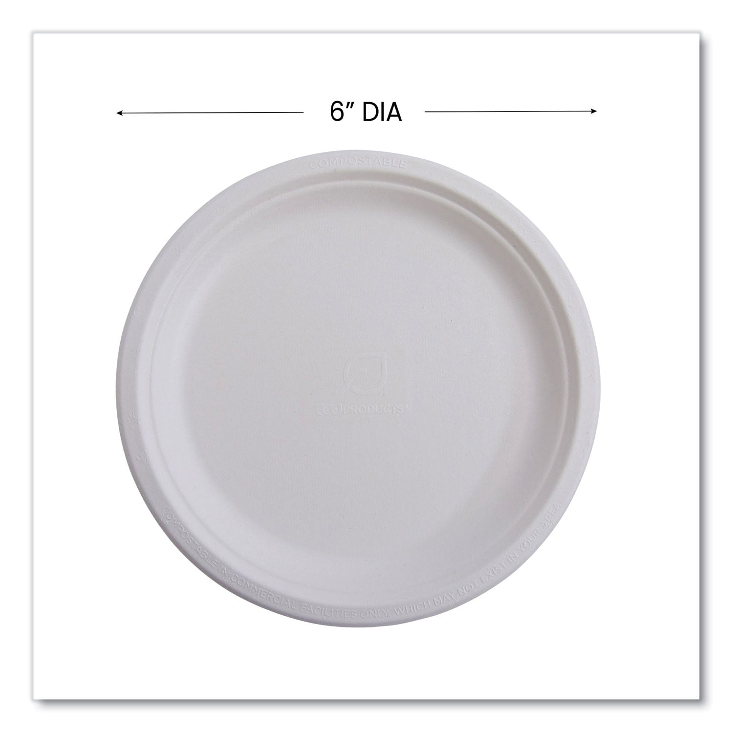 Renewable Sugarcane Plates, 6" dia, Natural White, 1,000/Carton Eco-Products® Flipcost