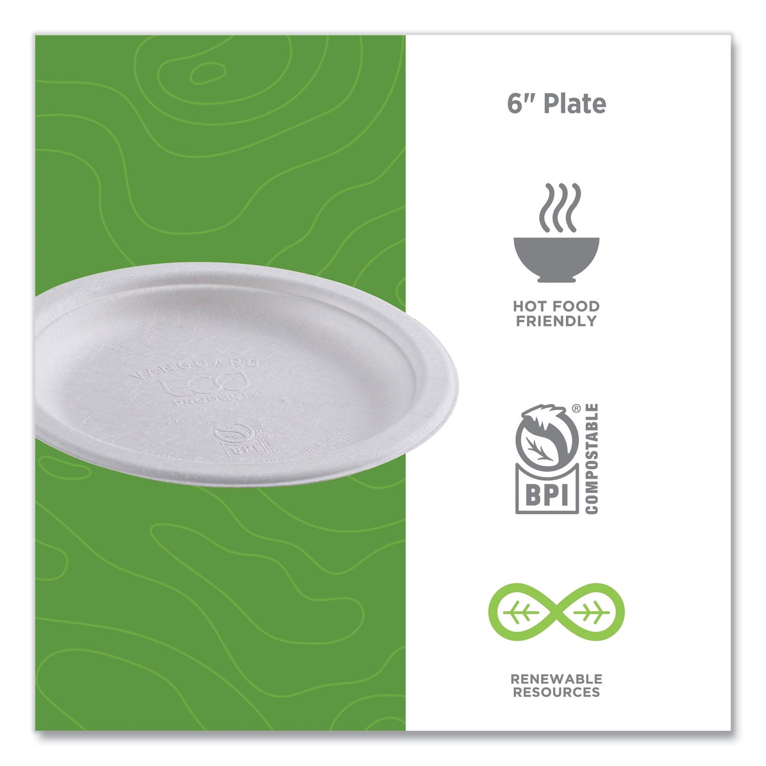 Renewable Sugarcane Plates, 6" dia, Natural White, 1,000/Carton Eco-Products® Flipcost