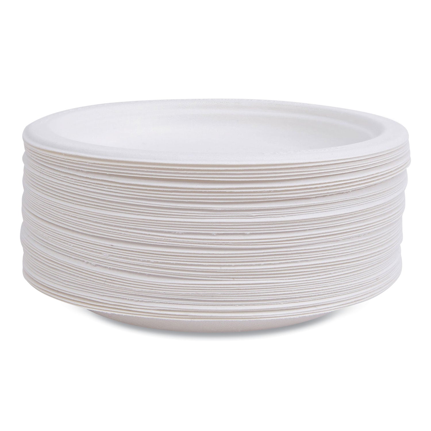 Eco-Products® Vanguard Renewable and Compostable Sugarcane Plates, 6" dia, White, 1,000/Carton